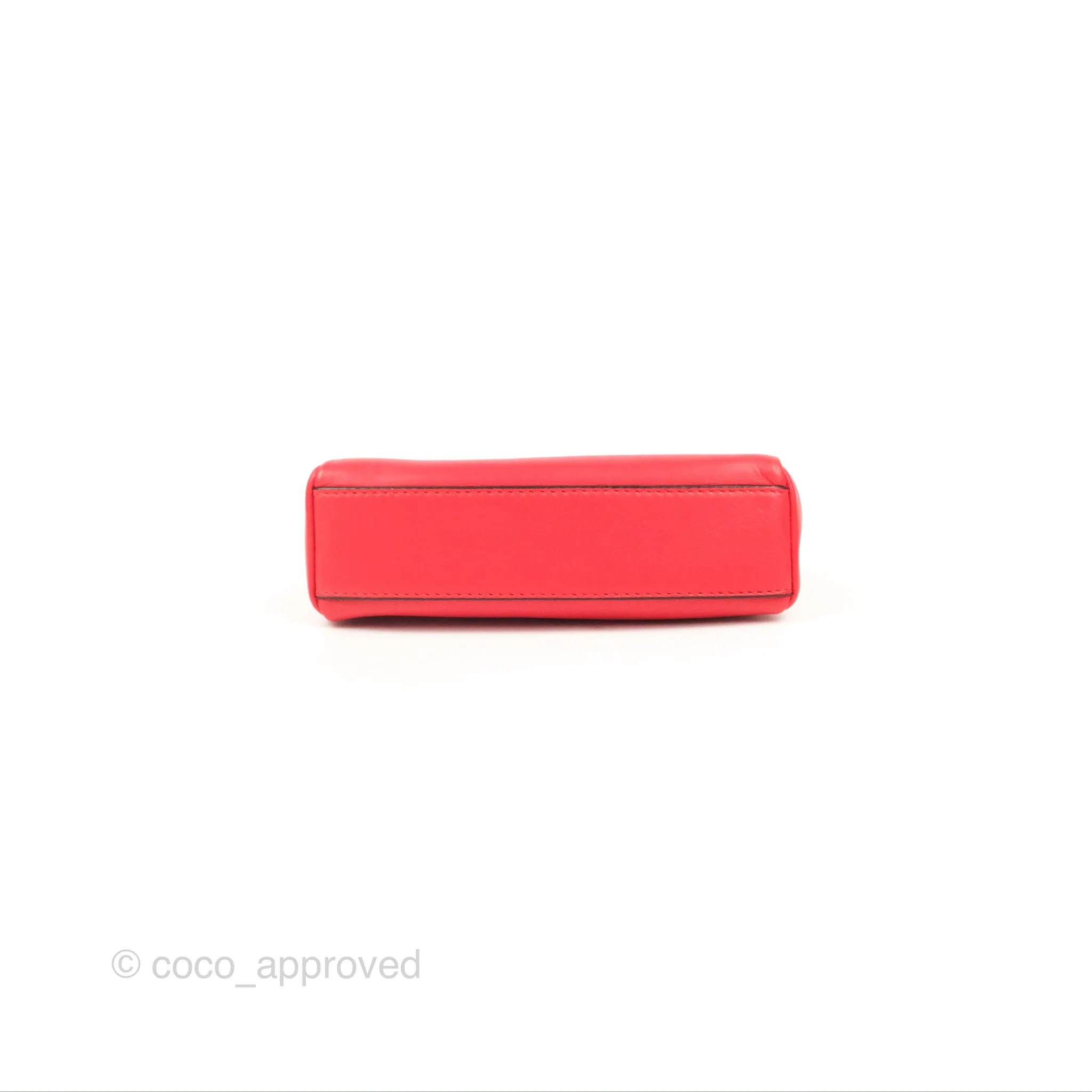 Fendi Micro Peekaboo Bag Red Calfskin Silver Hardware