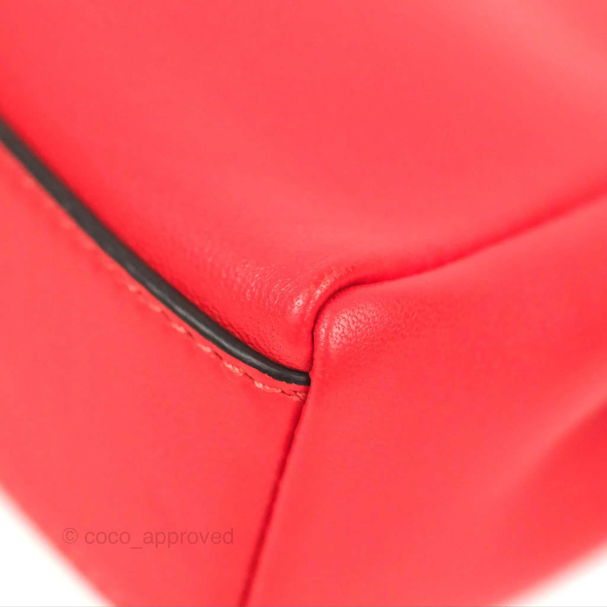Fendi Micro Peekaboo Bag Red Calfskin Silver Hardware