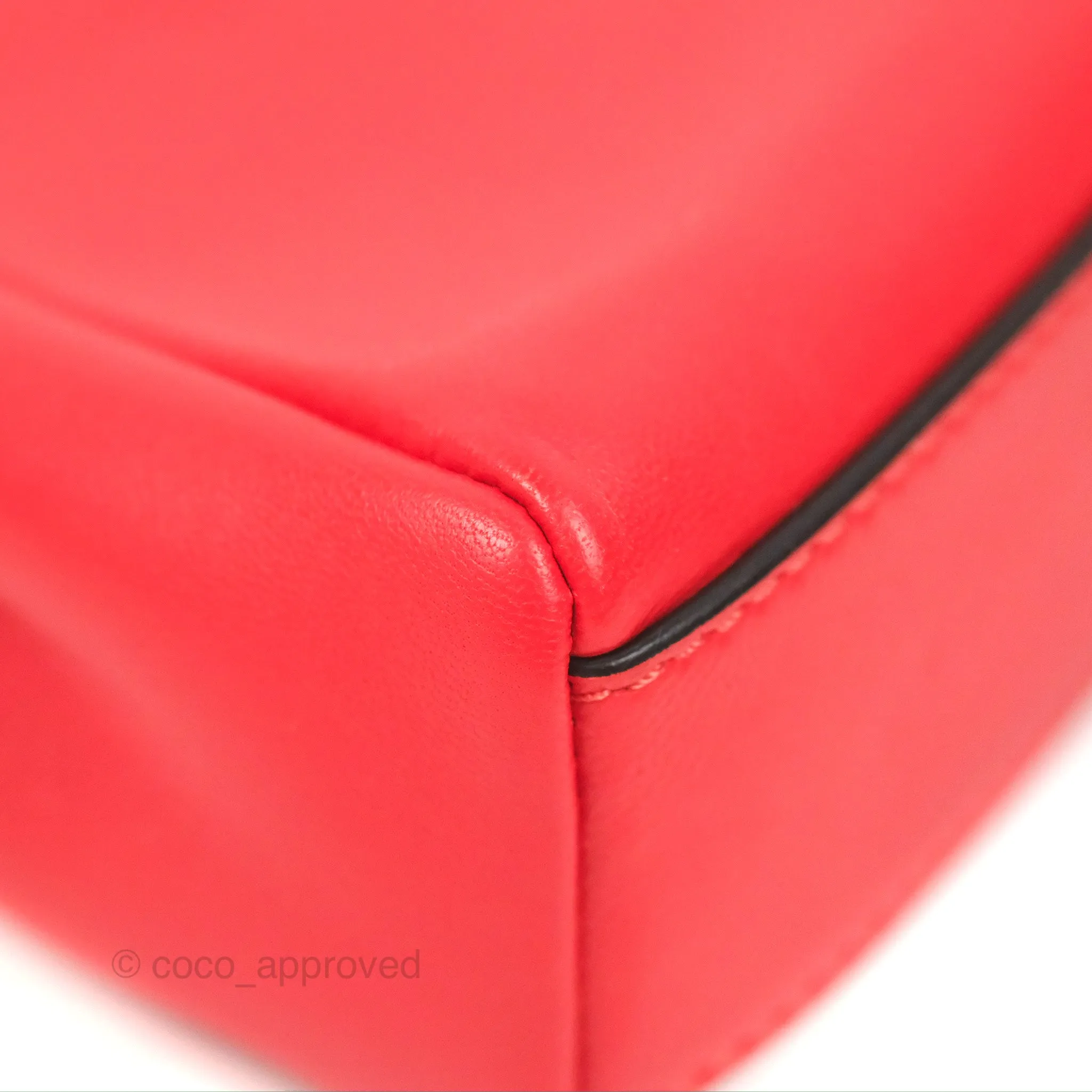 Fendi Micro Peekaboo Bag Red Calfskin Silver Hardware