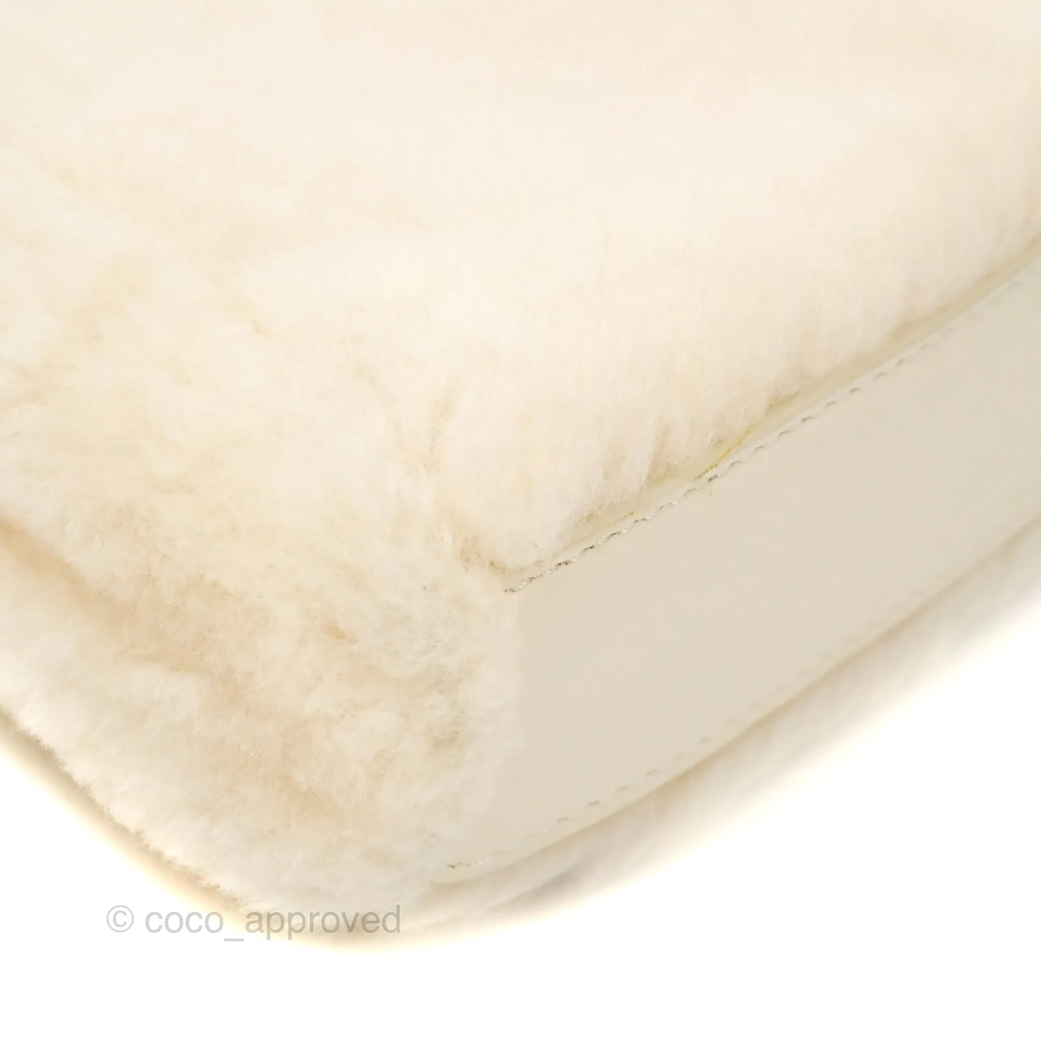 Fendi Micro Peekaboo Bag White Shearling Gold Hardware