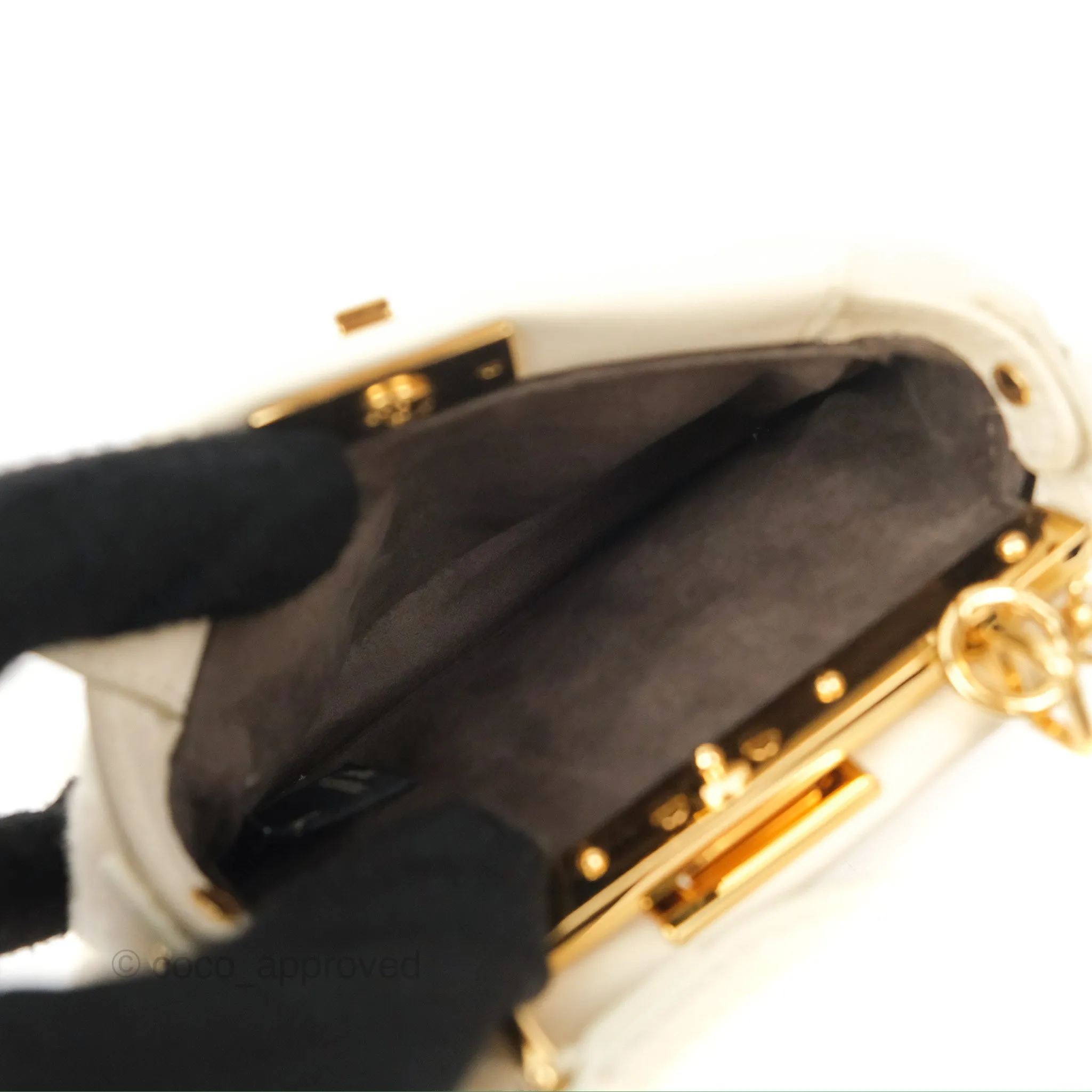 Fendi Micro Peekaboo Bag White Shearling Gold Hardware