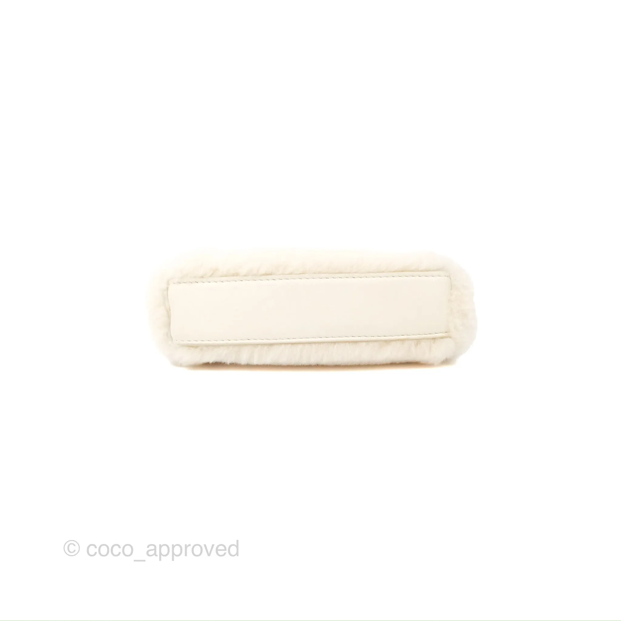 Fendi Micro Peekaboo Bag White Shearling Gold Hardware
