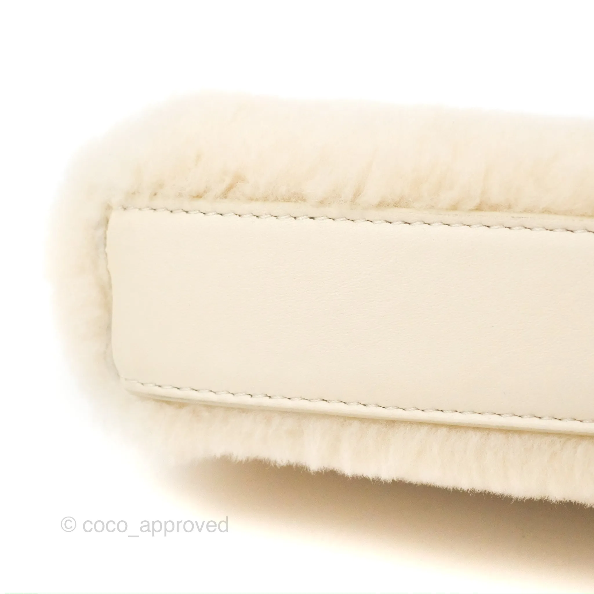 Fendi Micro Peekaboo Bag White Shearling Gold Hardware
