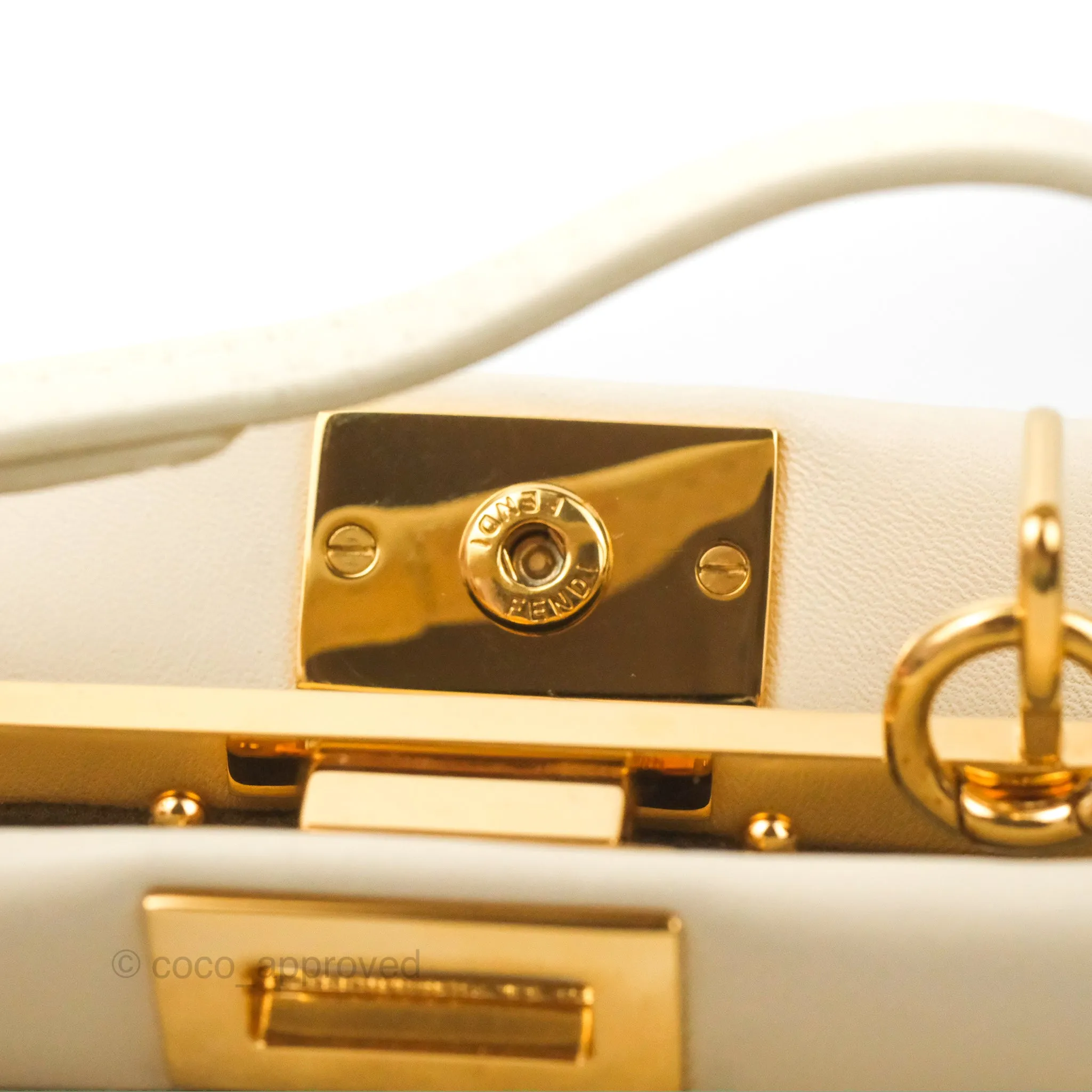 Fendi Micro Peekaboo Bag White Shearling Gold Hardware