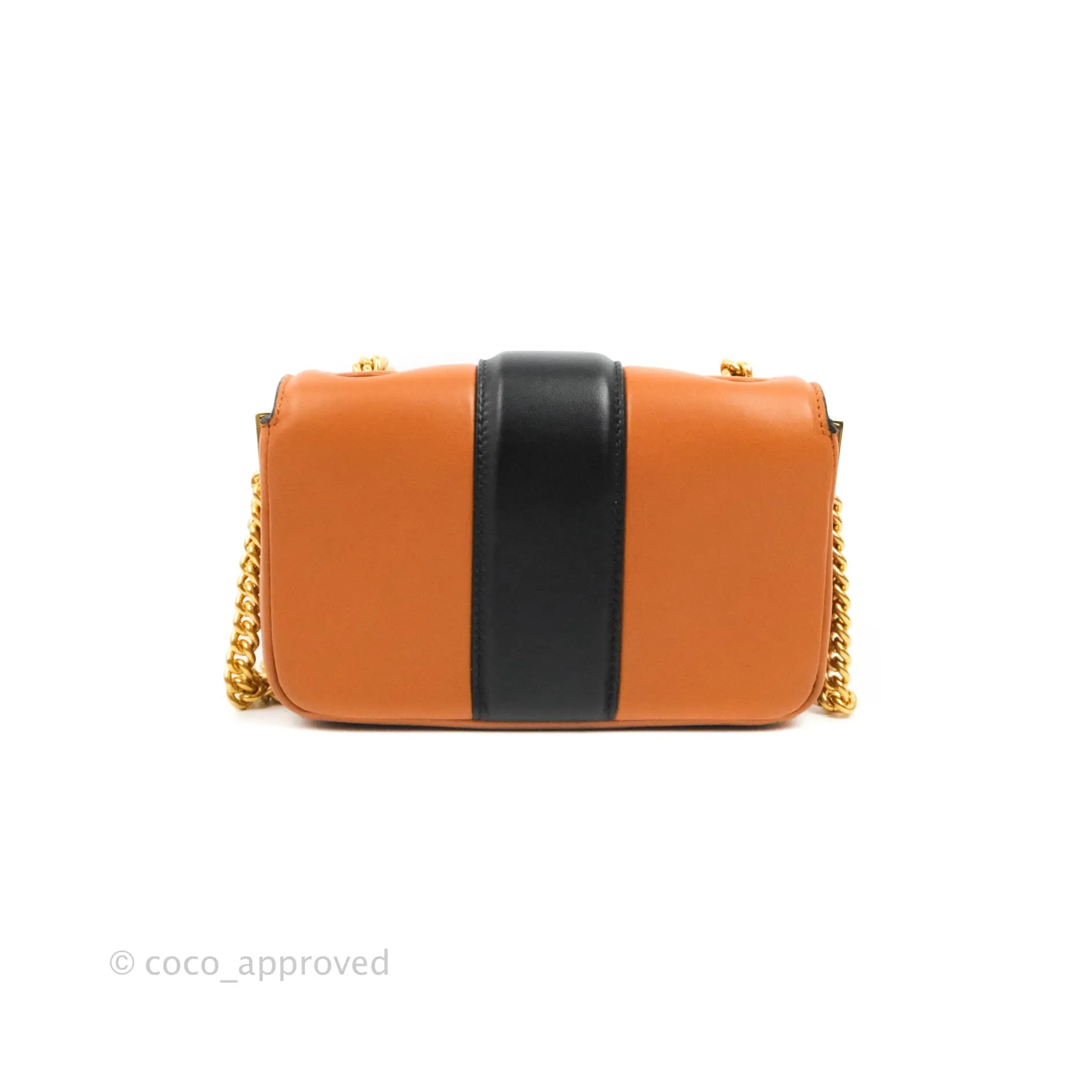 Fendi Mini Baguette Chain Bag Bi-Color Brown/Black Nappa