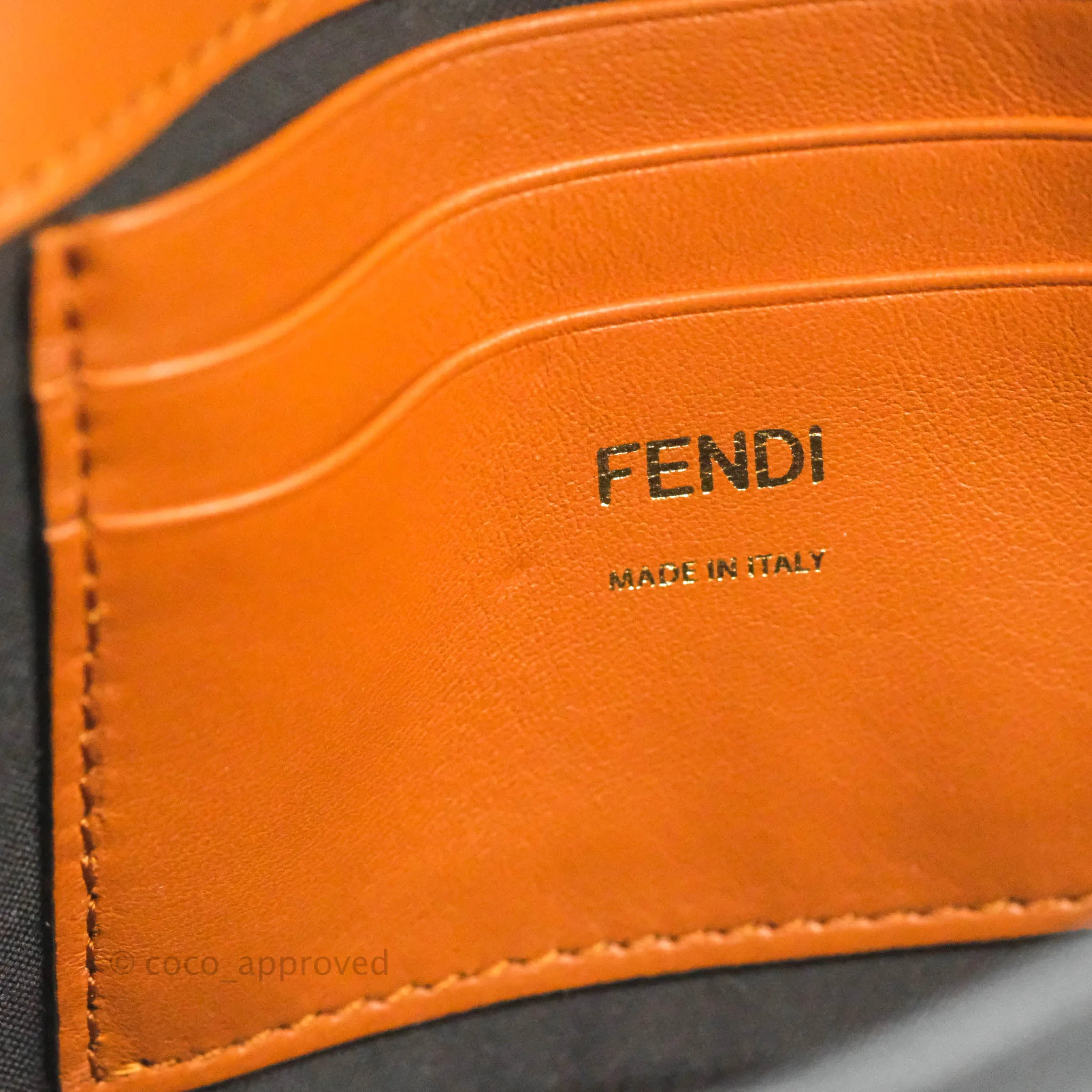 Fendi Mini Baguette Chain Bag Bi-Color Brown/Black Nappa