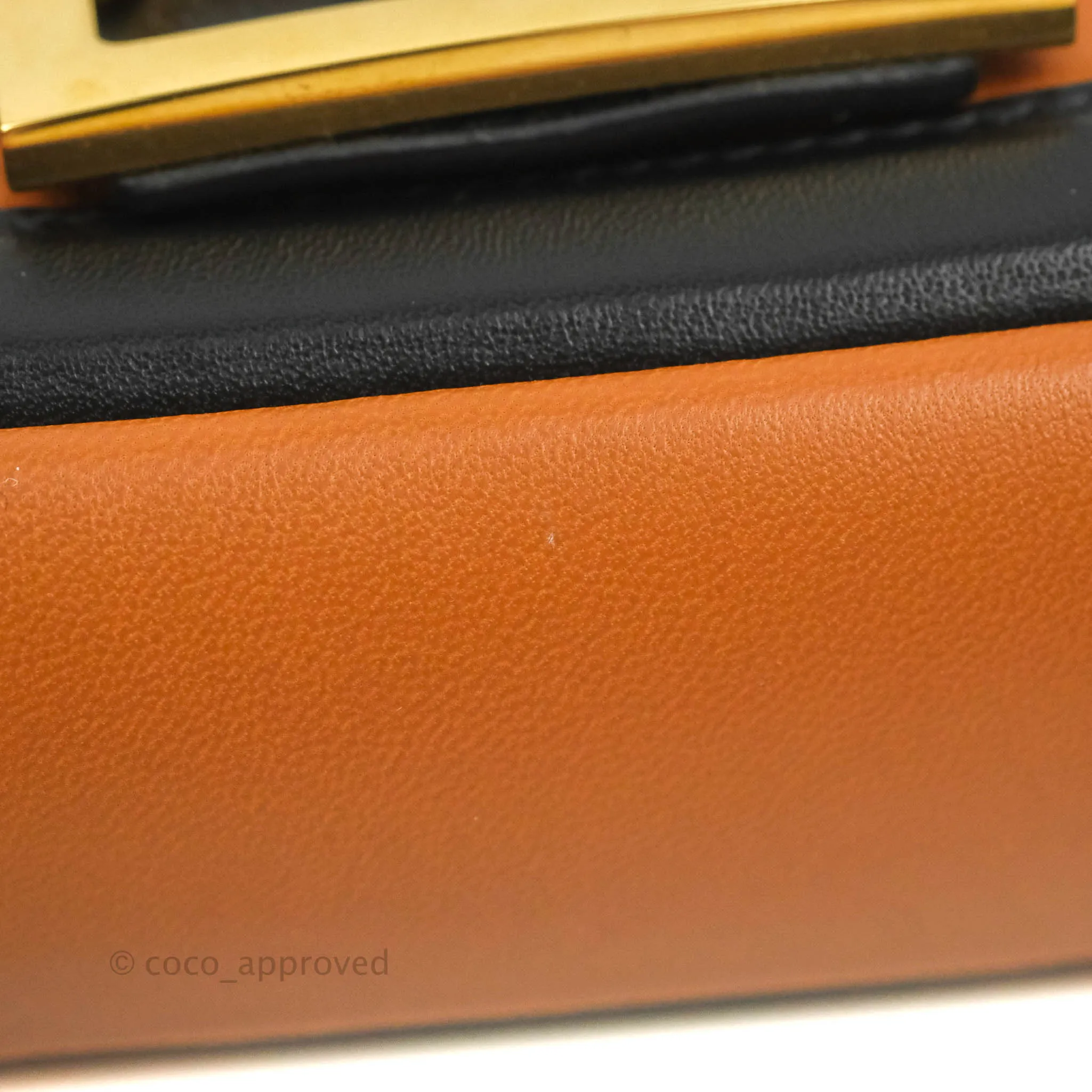 Fendi Mini Baguette Chain Bag Bi-Color Brown/Black Nappa
