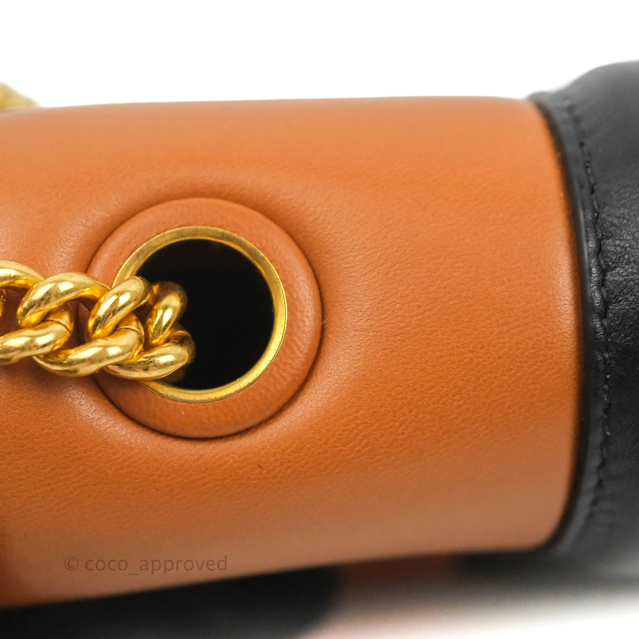 Fendi Mini Baguette Chain Bag Bi-Color Brown/Black Nappa