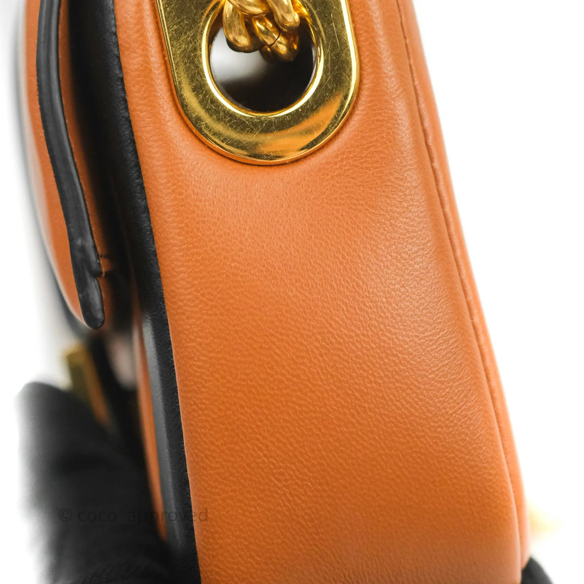Fendi Mini Baguette Chain Bag Bi-Color Brown/Black Nappa