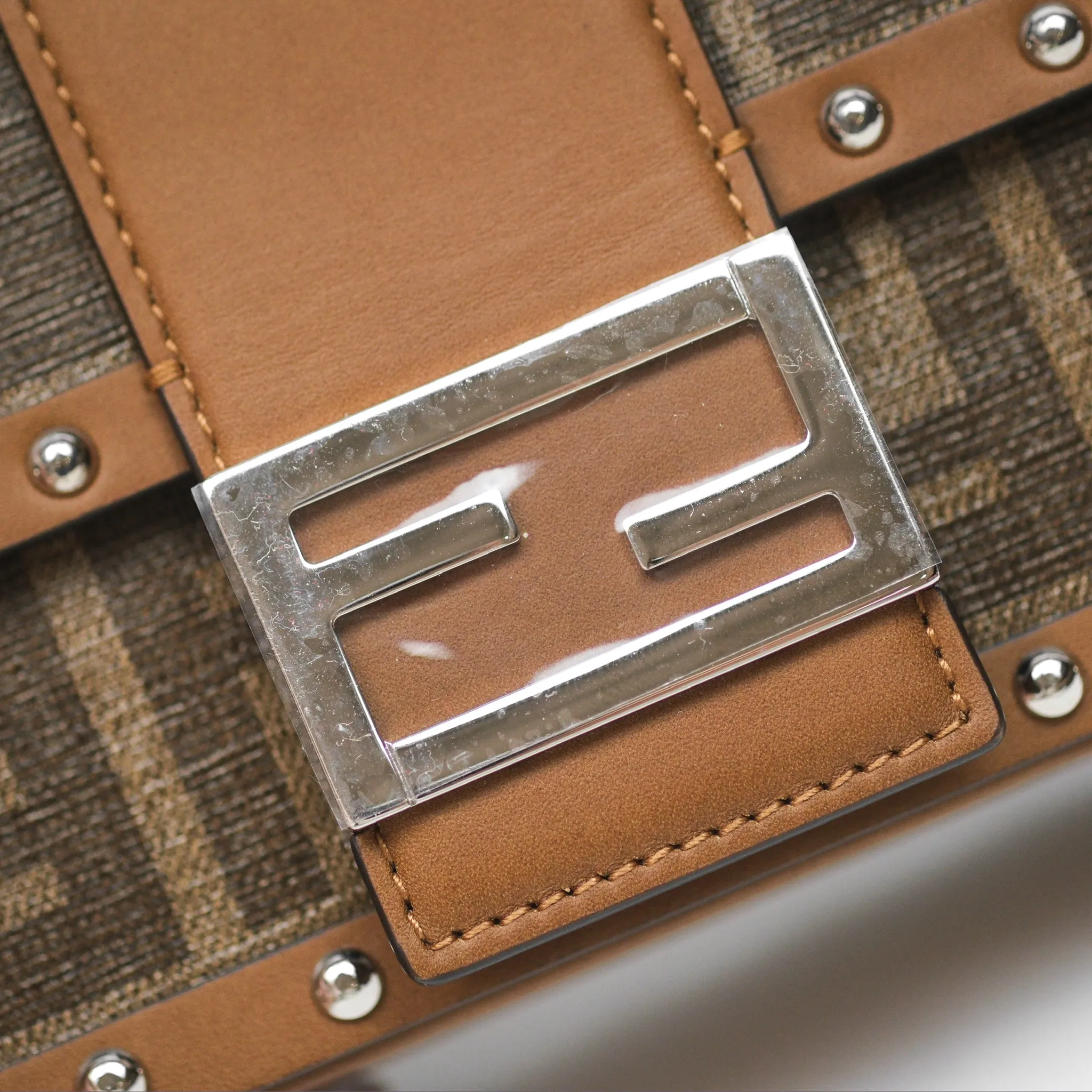 Fendi Mini Baguette Trunk Brown Zucca Canvas