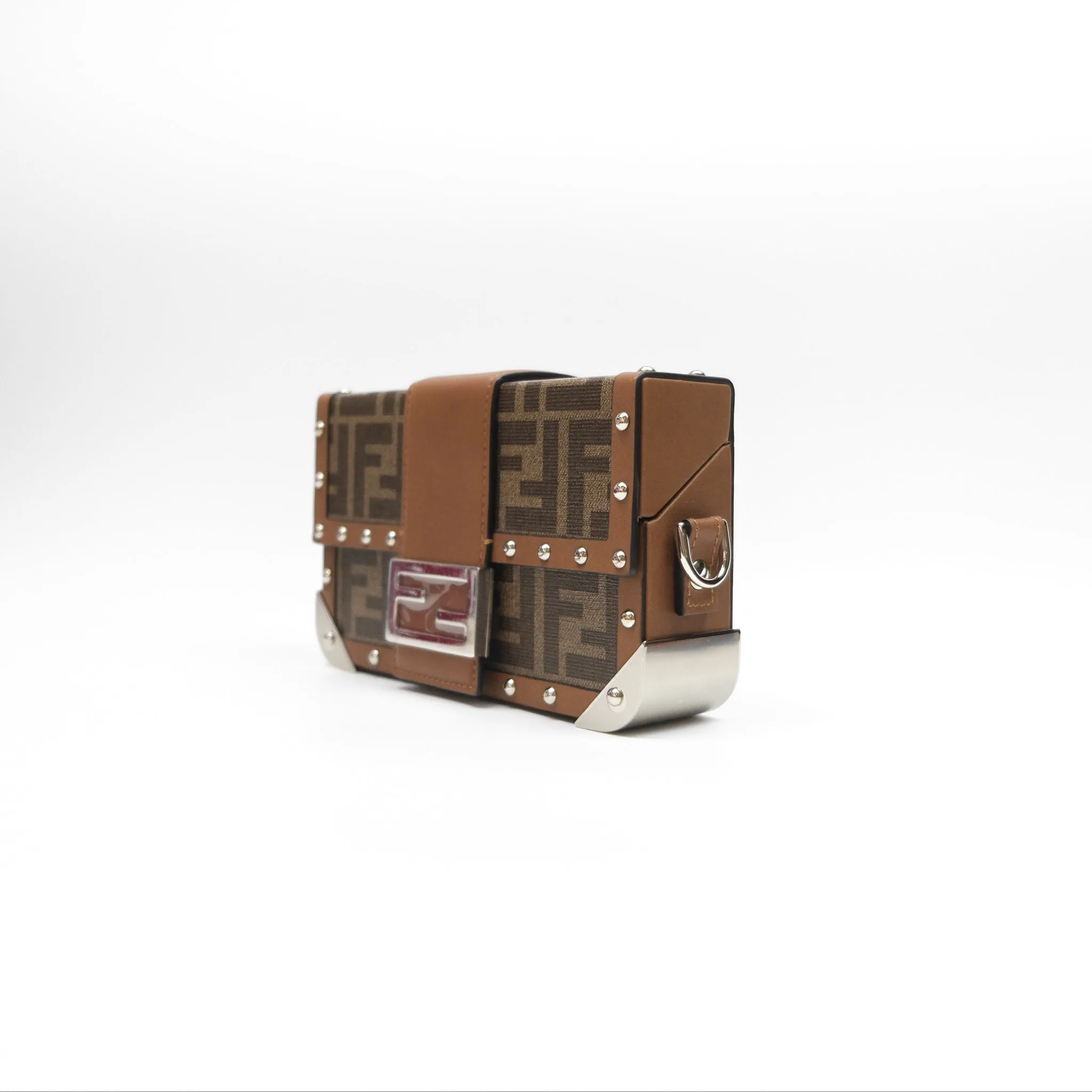 Fendi Mini Baguette Trunk Brown Zucca Canvas