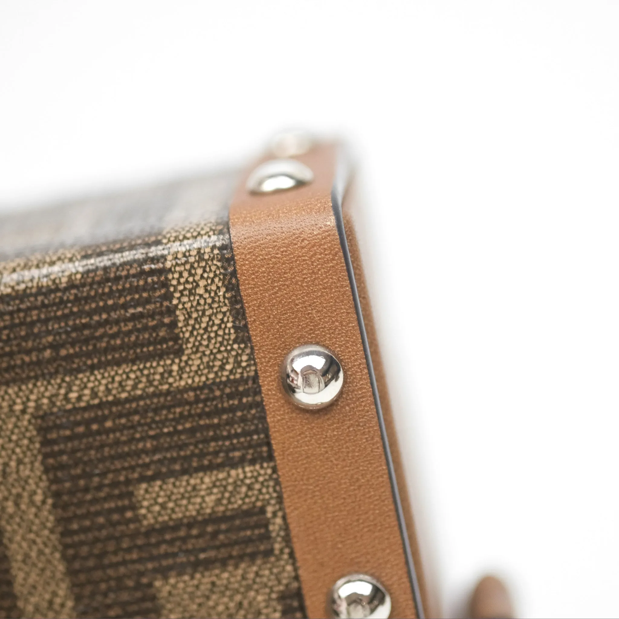 Fendi Mini Baguette Trunk Brown Zucca Canvas