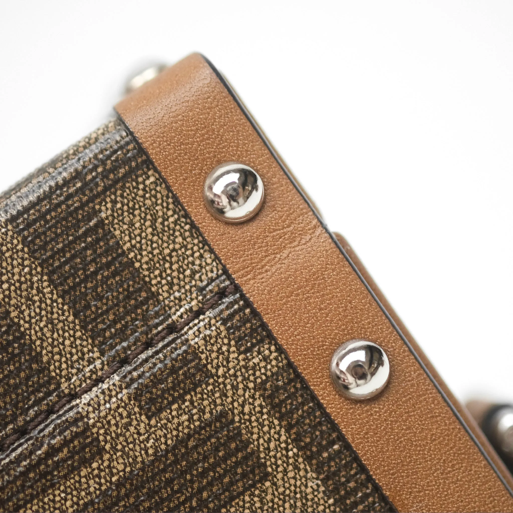Fendi Mini Baguette Trunk Brown Zucca Canvas