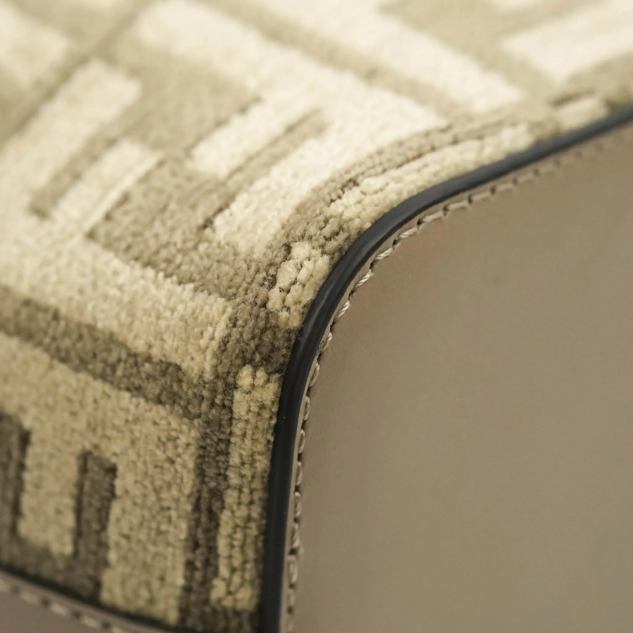 Fendi Mini Mon Tresor Bucket Bag Dove Grey Tapestry Fabric