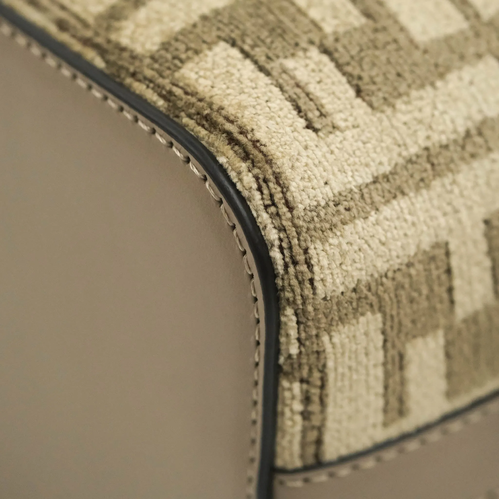 Fendi Mini Mon Tresor Bucket Bag Dove Grey Tapestry Fabric