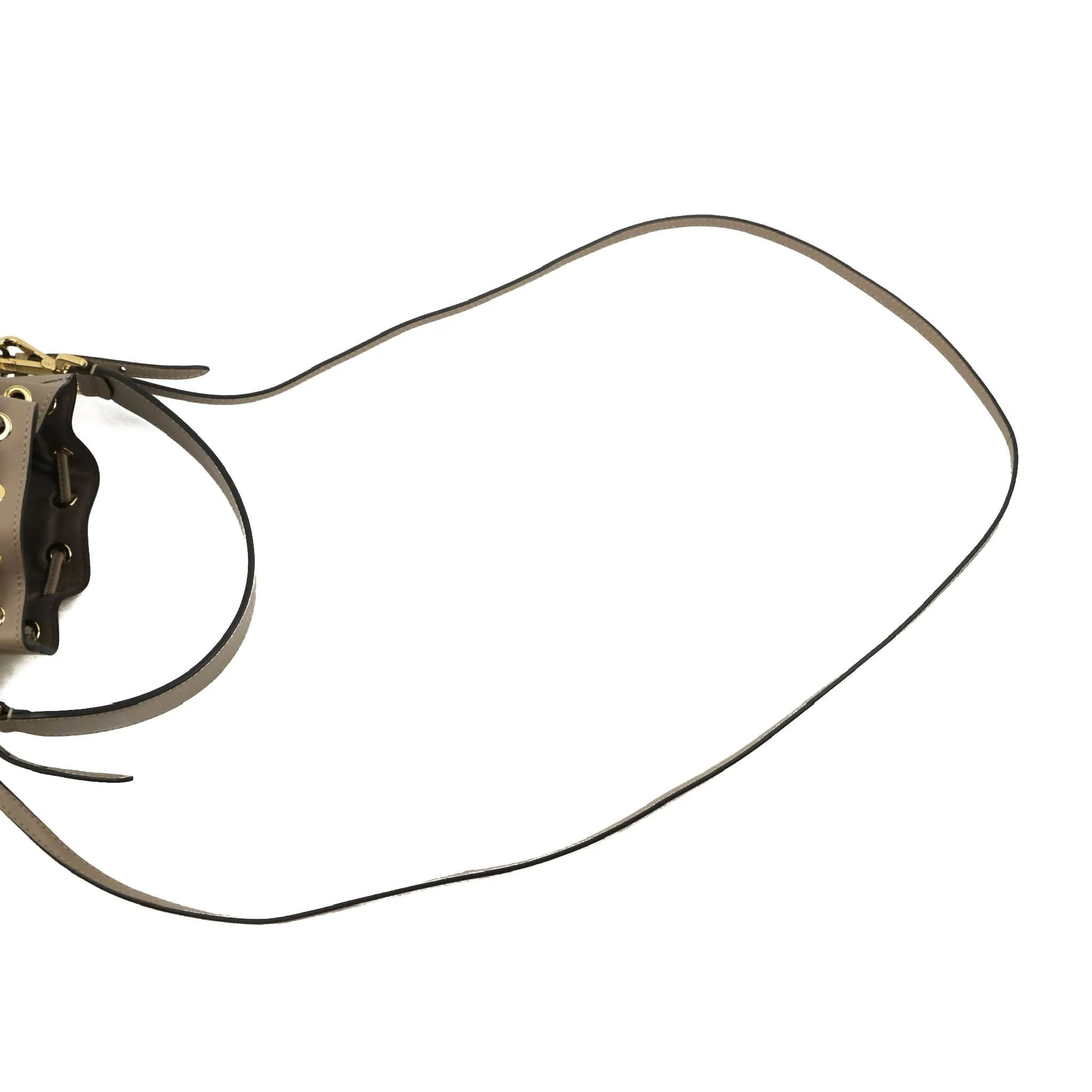 Fendi Mini Mon Tresor Bucket Bag Dove Grey Tapestry Fabric