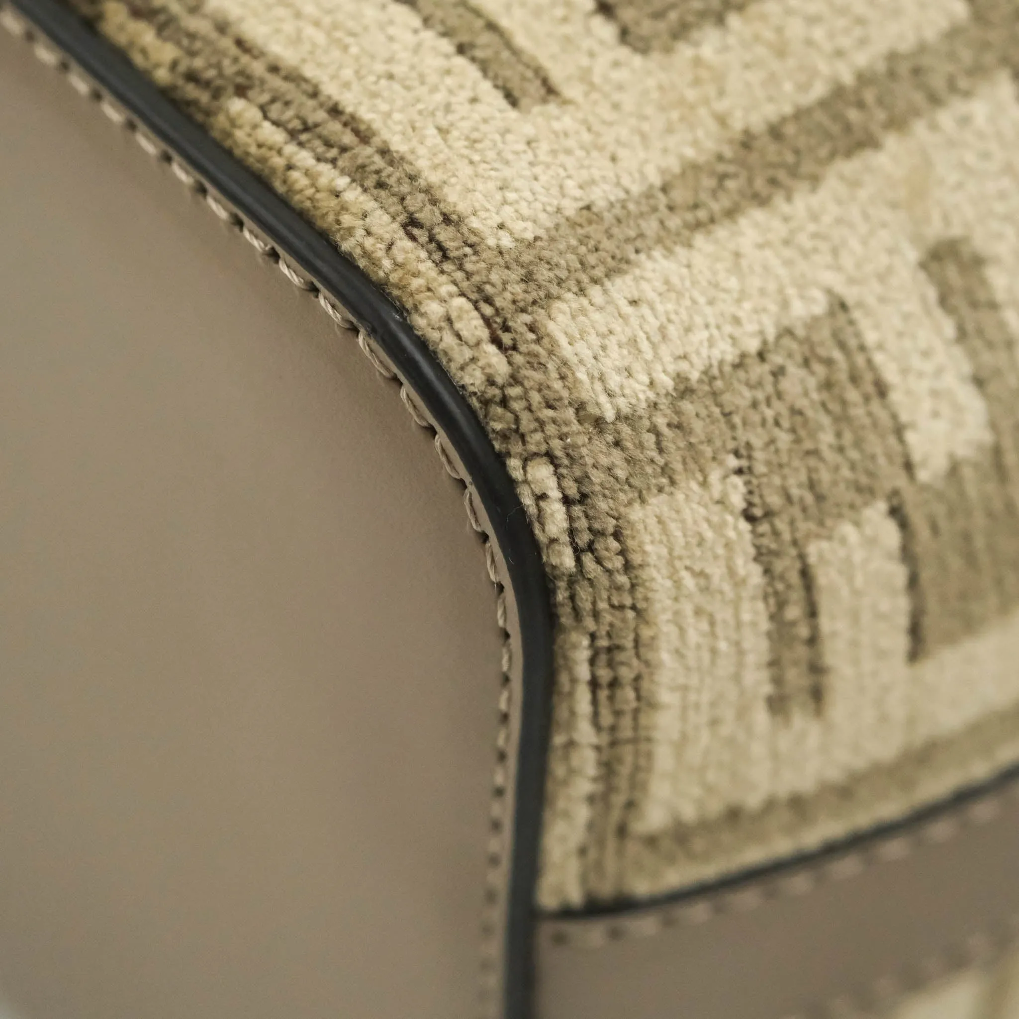 Fendi Mini Mon Tresor Bucket Bag Dove Grey Tapestry Fabric