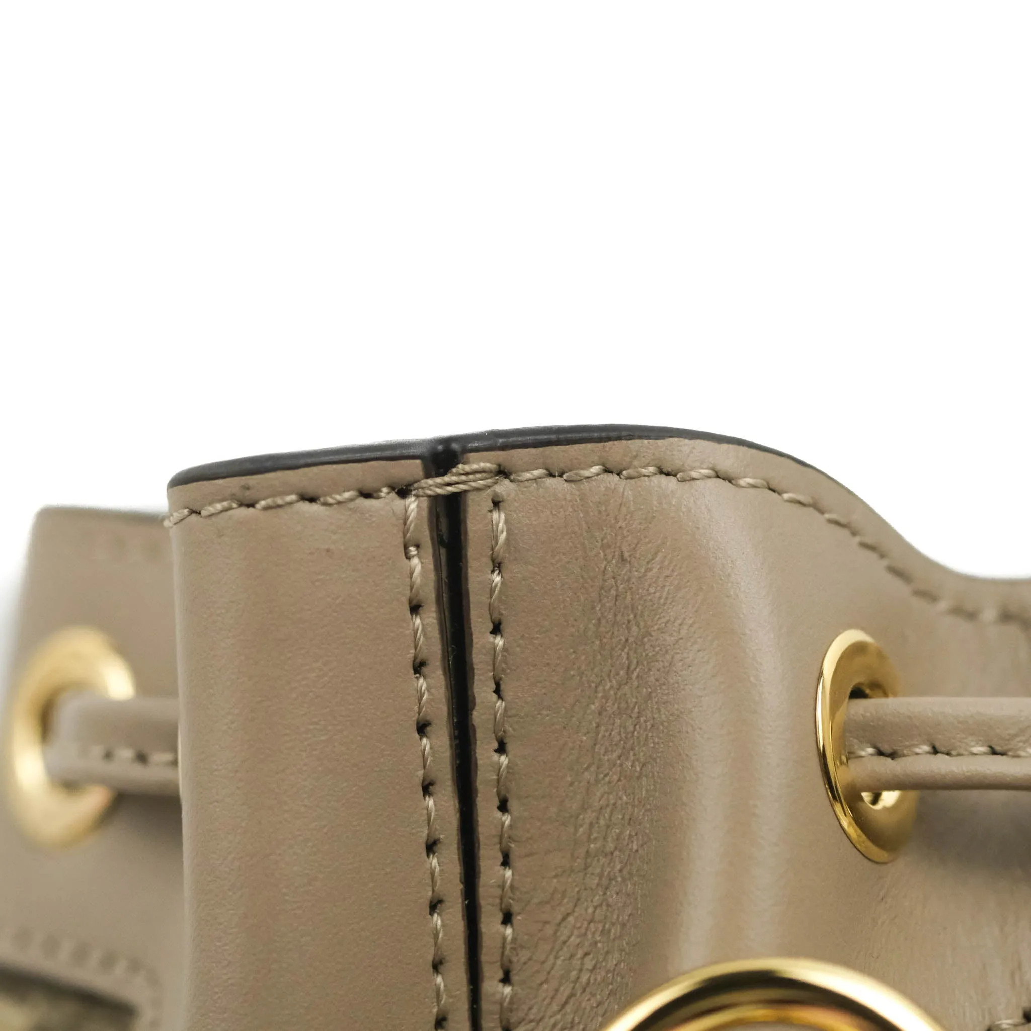 Fendi Mini Mon Tresor Bucket Bag Dove Grey Tapestry Fabric