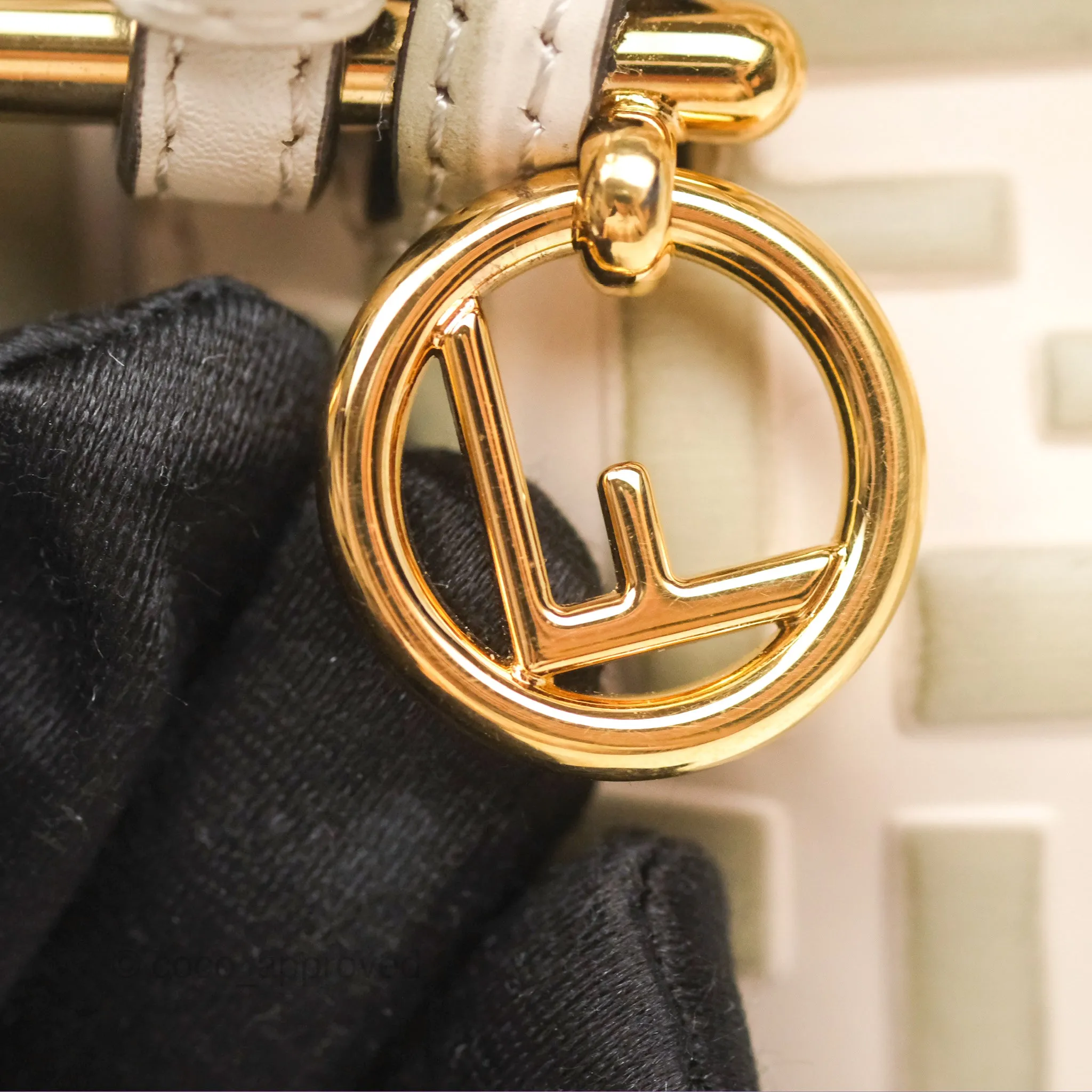 Fendi Mini Mon Tresor Bucket Bag FF Motif Beige