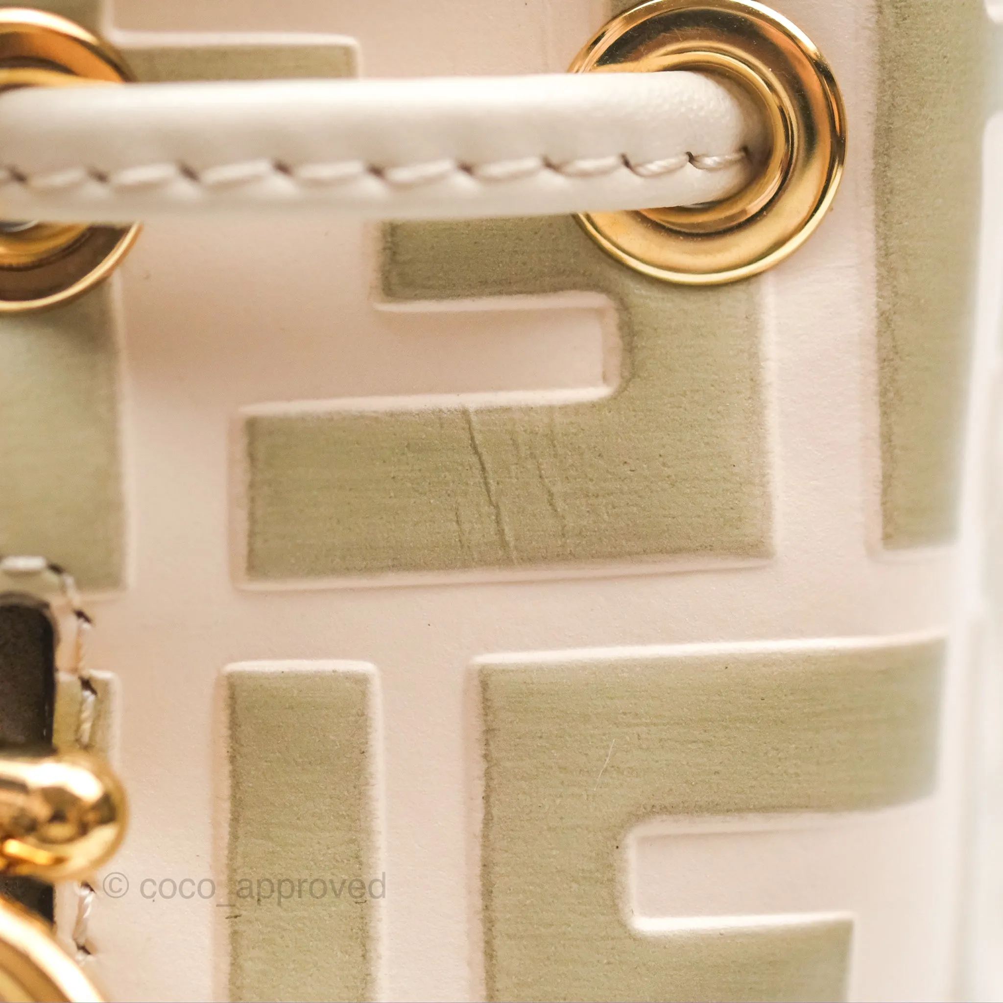 Fendi Mini Mon Tresor Bucket Bag FF Motif Beige