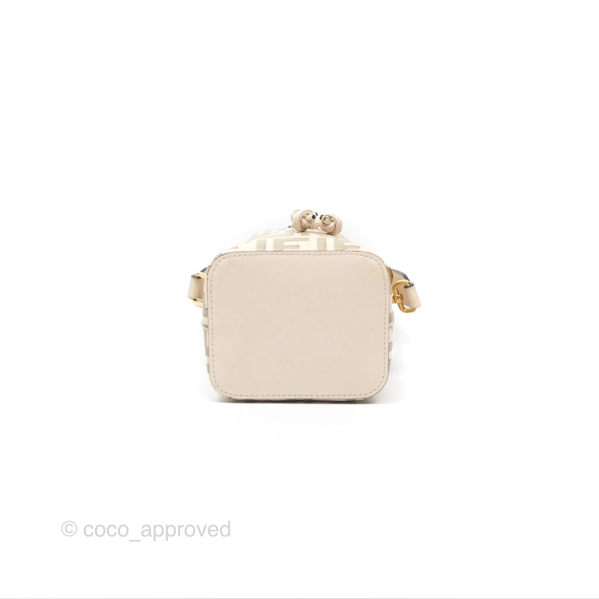 Fendi Mini Mon Tresor Bucket Bag FF Motif Beige