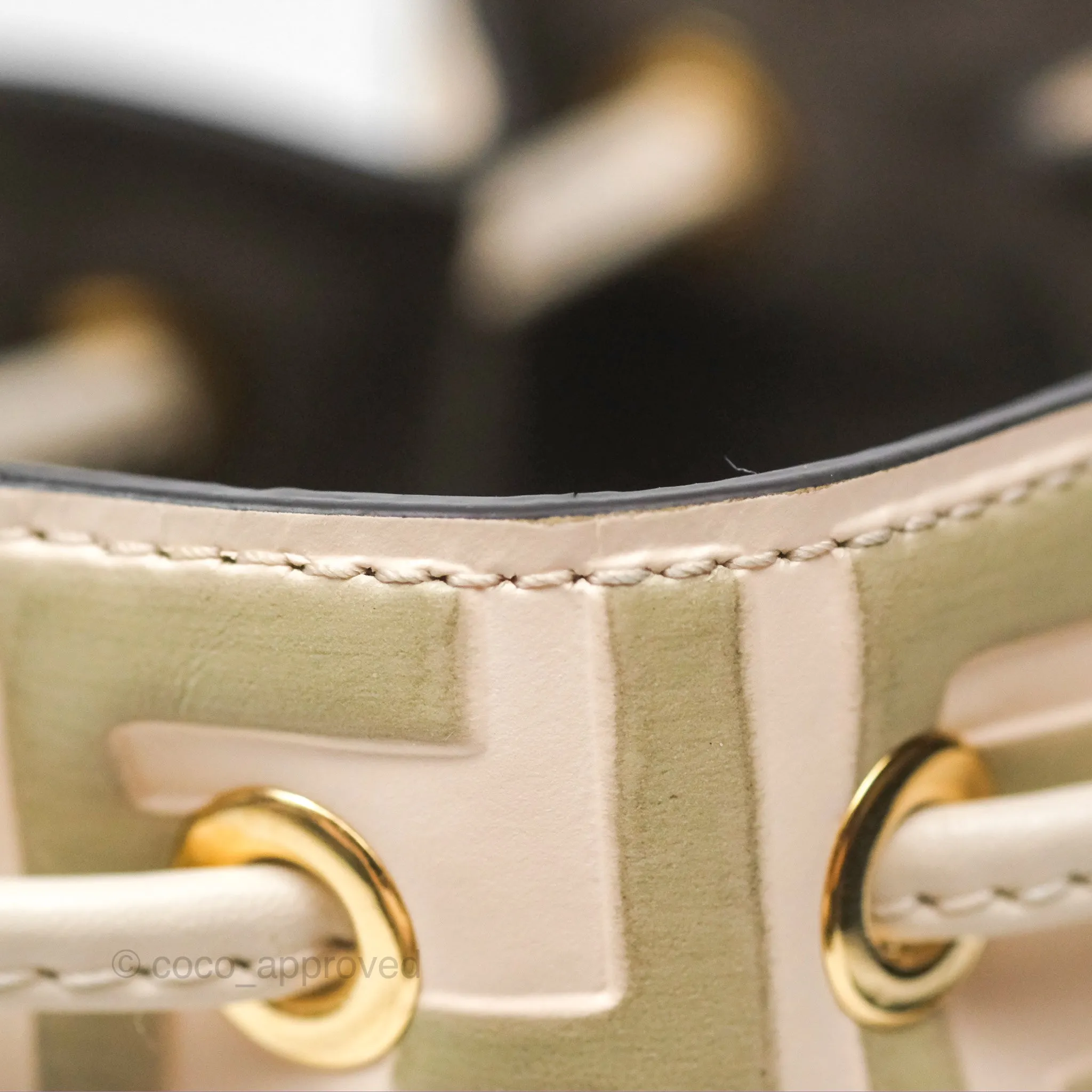 Fendi Mini Mon Tresor Bucket Bag FF Motif Beige