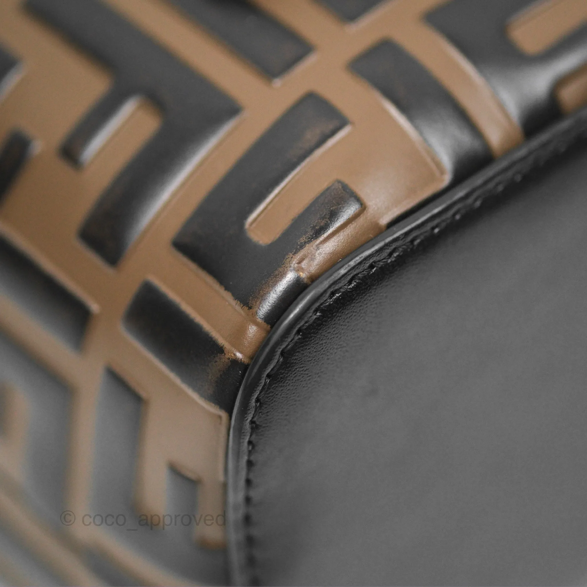 Fendi Mini Mon Tresor Bucket Bag FF Motif Brown