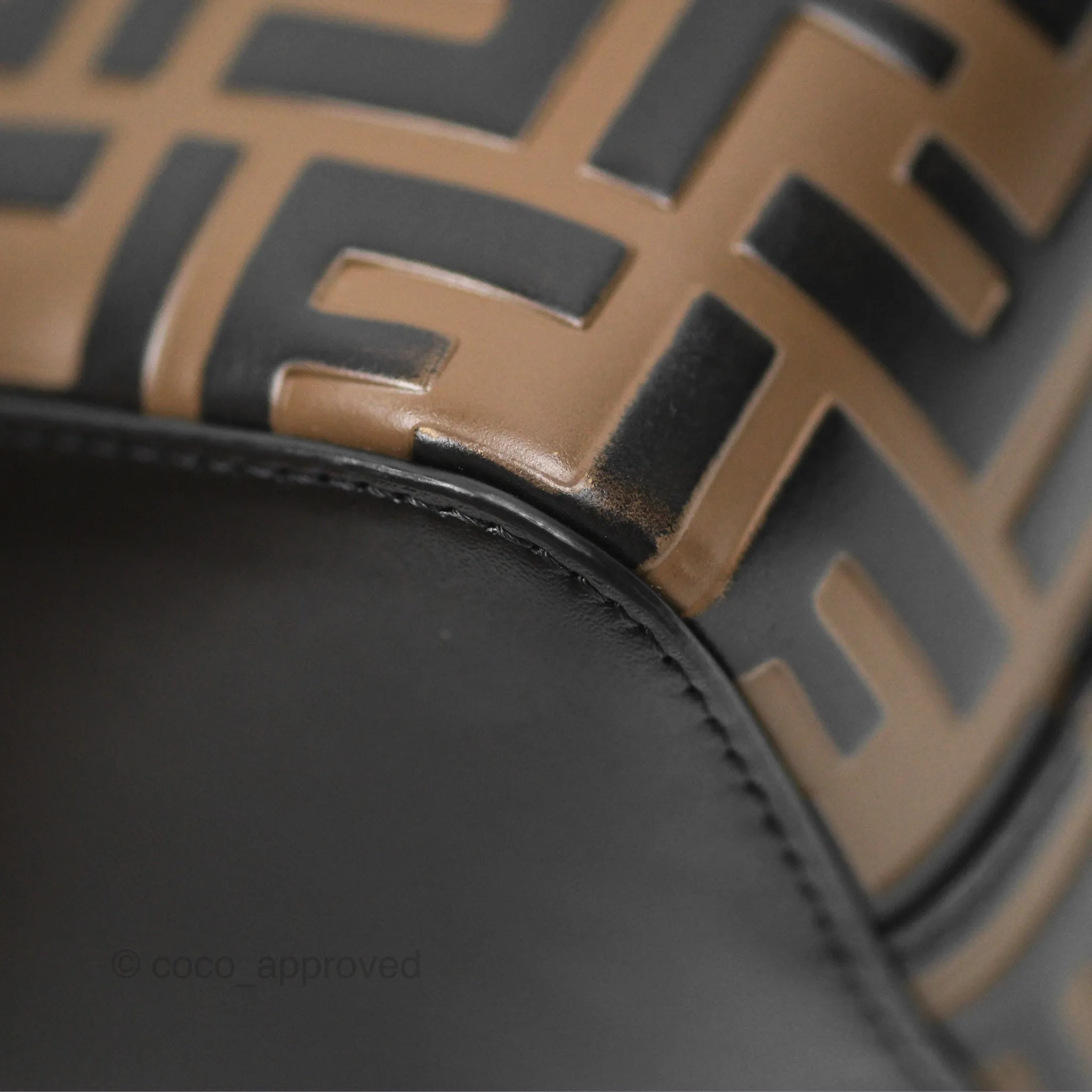 Fendi Mini Mon Tresor Bucket Bag FF Motif Brown