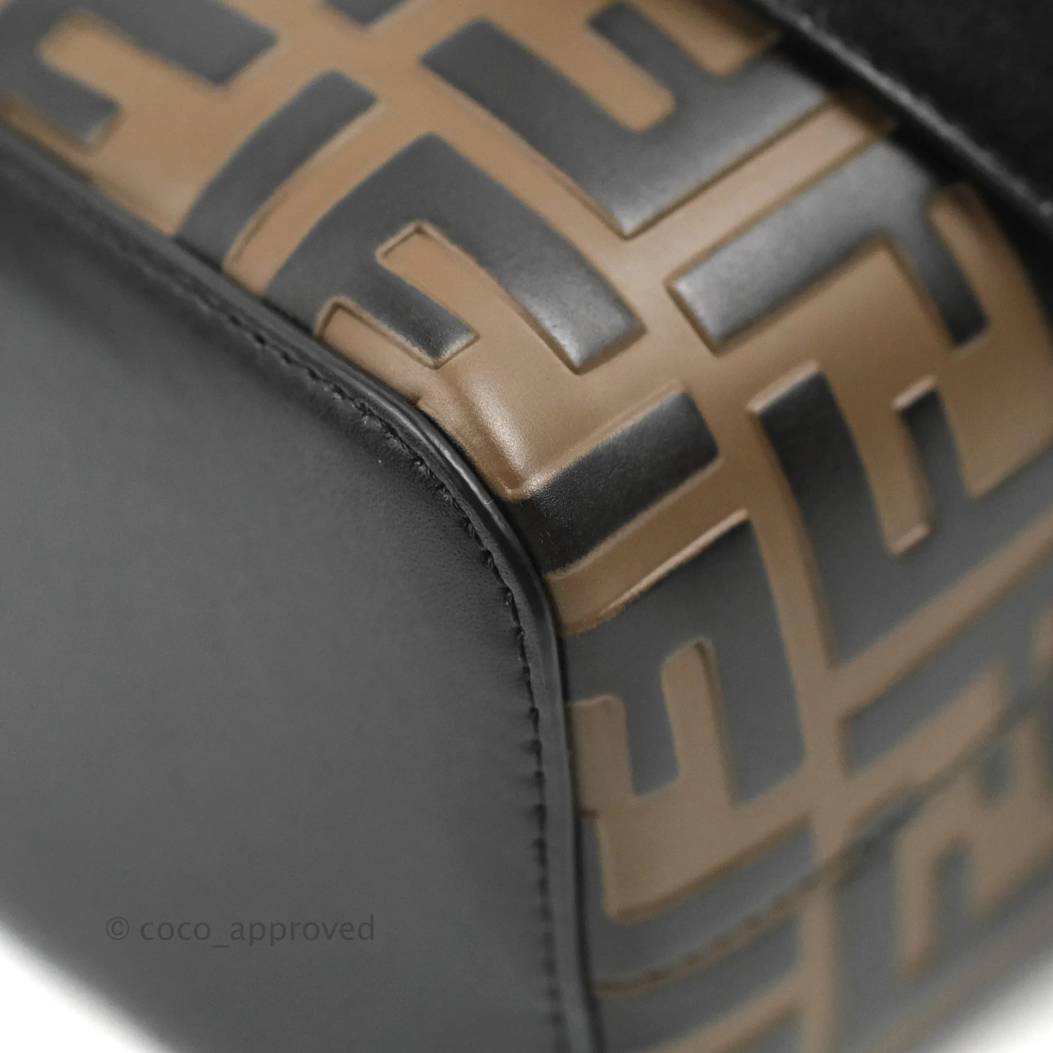 Fendi Mini Mon Tresor Bucket Bag FF Motif Brown