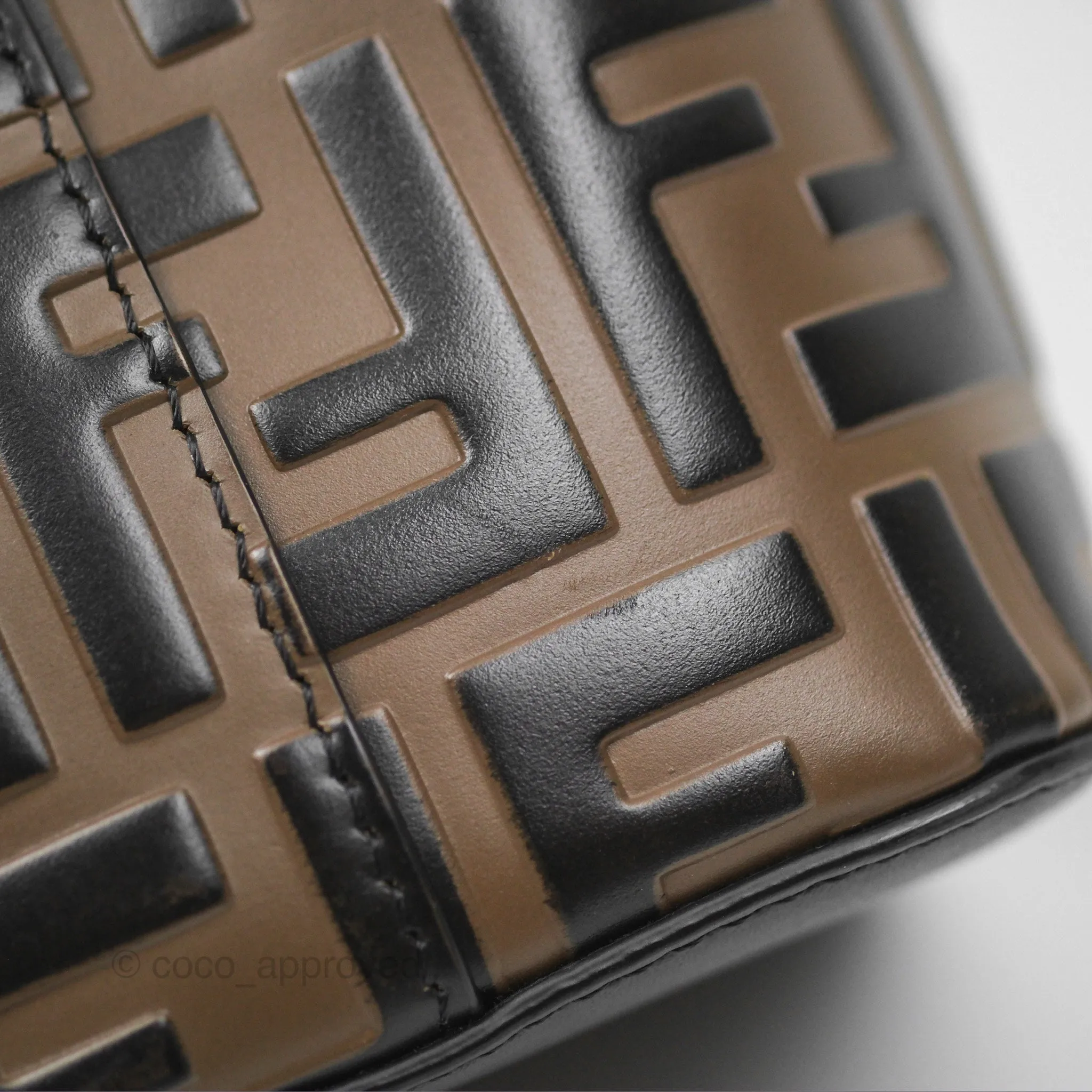 Fendi Mini Mon Tresor Bucket Bag FF Motif Brown