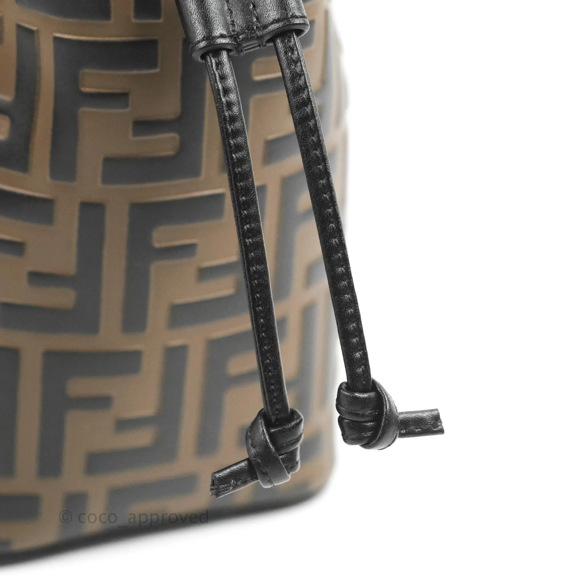 Fendi Mini Mon Tresor Bucket Bag FF Motif Brown