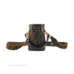 Fendi Mini Mon Tresor Bucket Bag FF Motif Brown