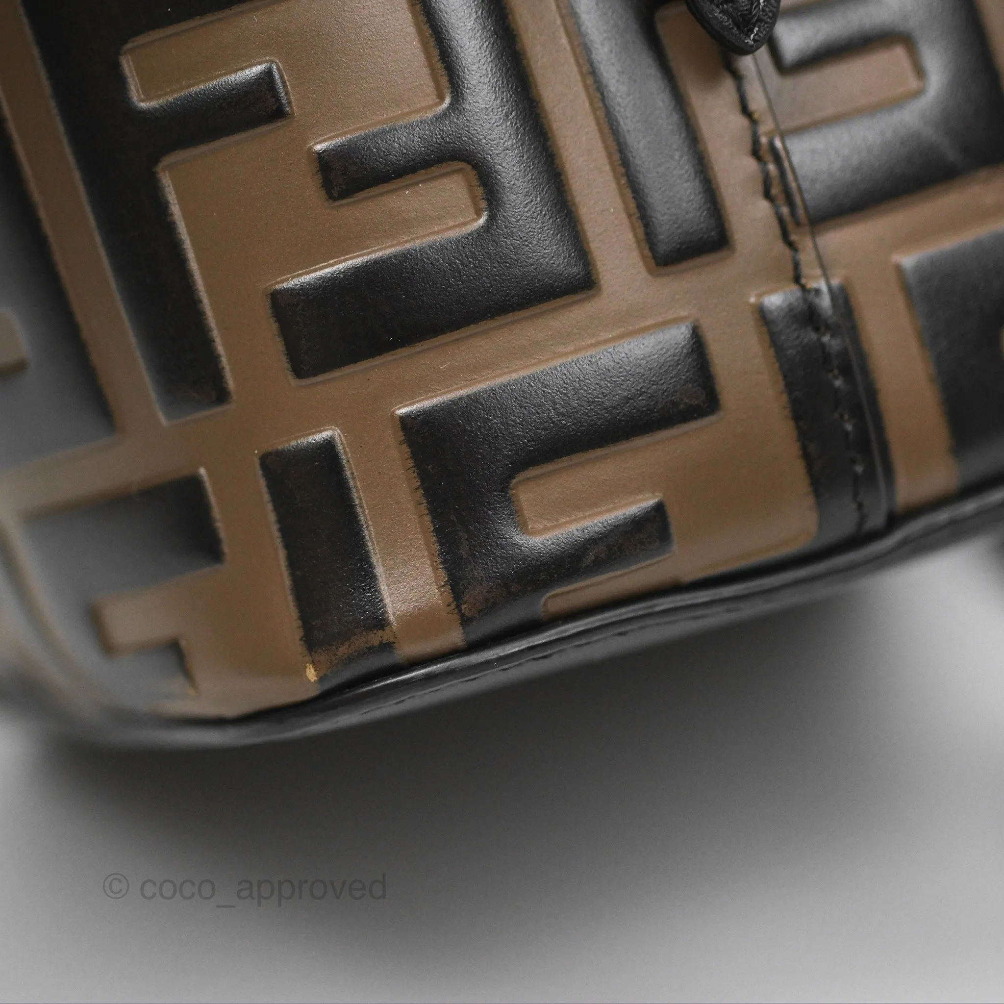 Fendi Mini Mon Tresor Bucket Bag FF Motif Brown