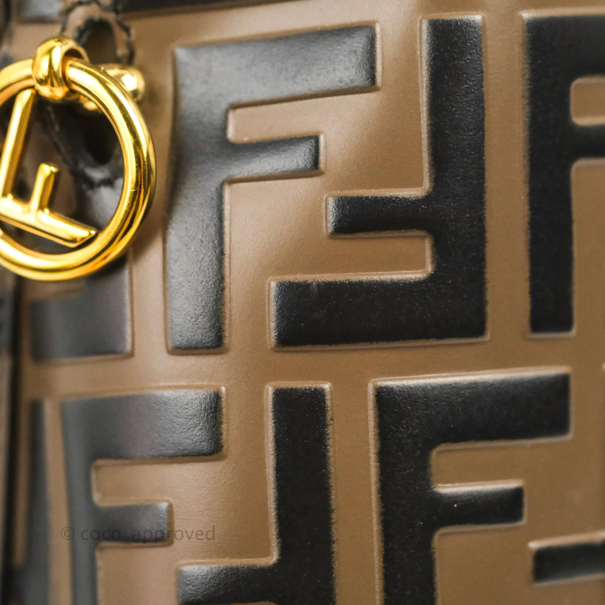 Fendi Mini Mon Tresor Bucket Bag FF Motif Brown