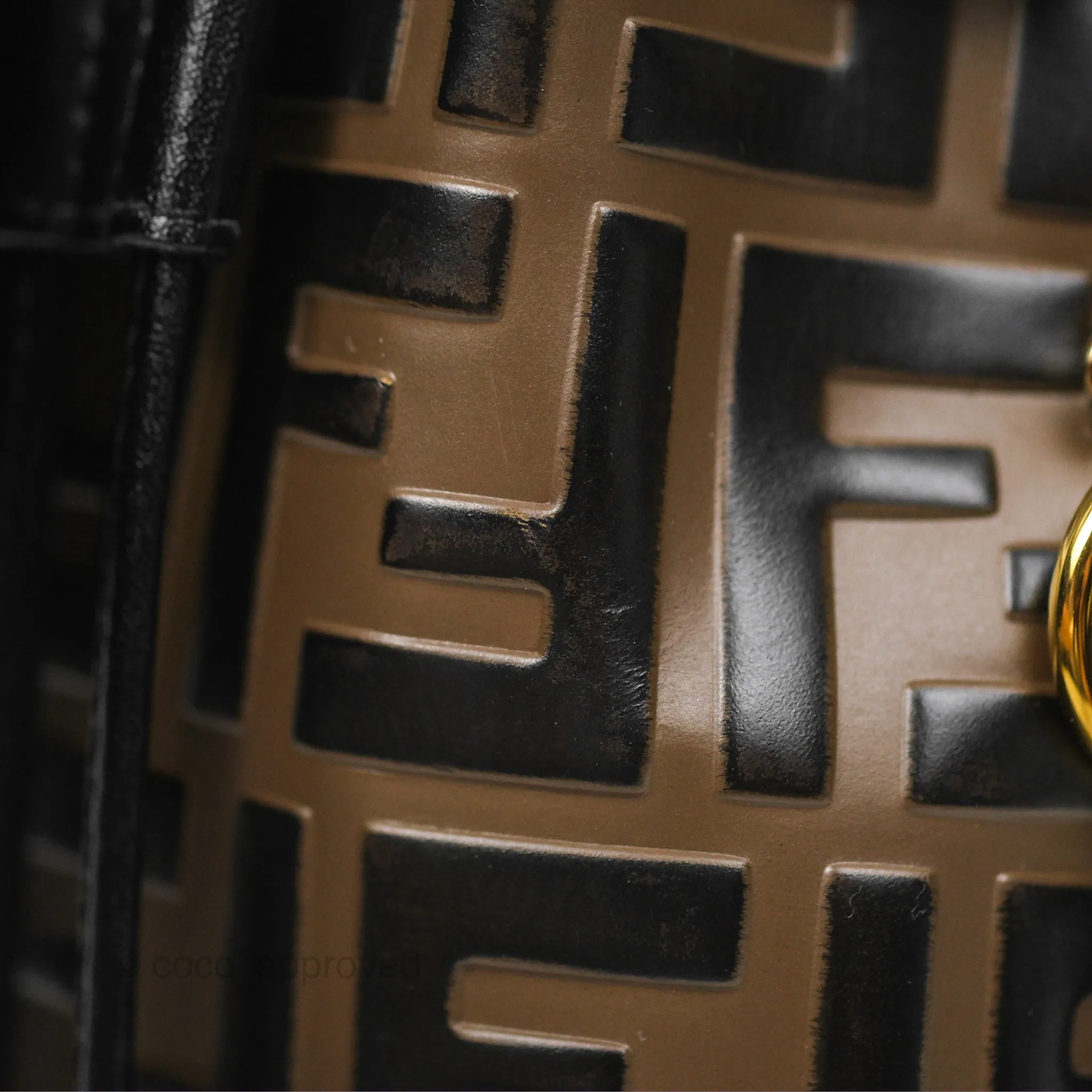 Fendi Mini Mon Tresor Bucket Bag FF Motif Brown
