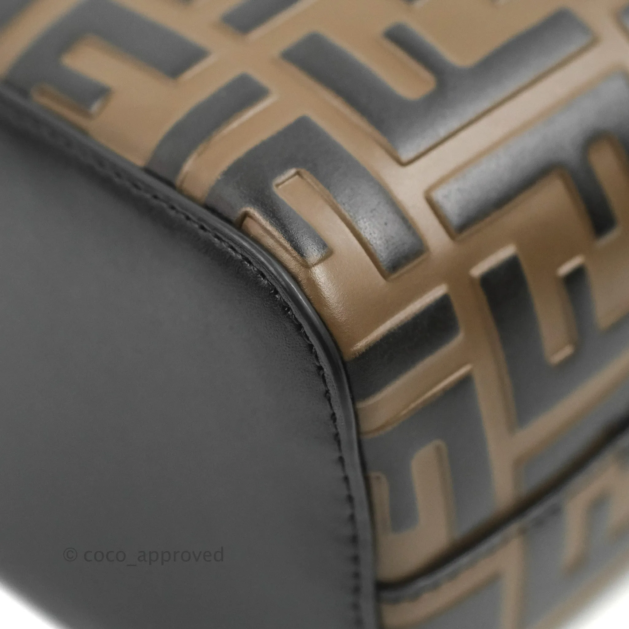 Fendi Mini Mon Tresor Bucket Bag FF Motif Brown