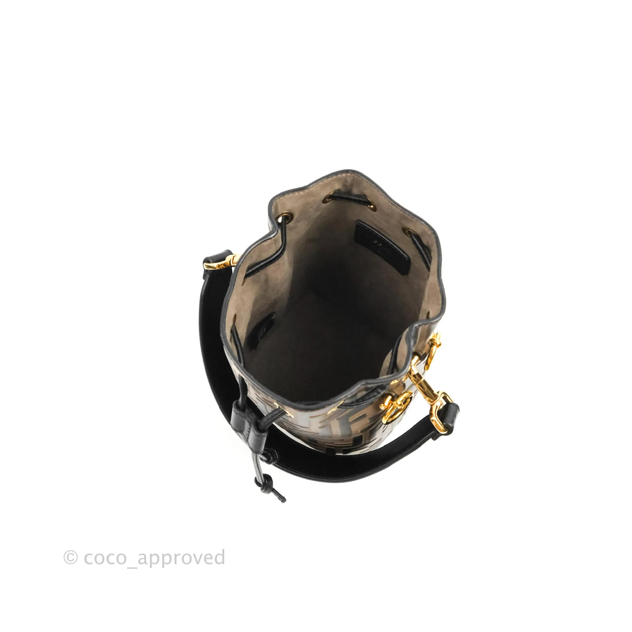 Fendi Mini Mon Tresor Bucket Bag FF Motif Brown