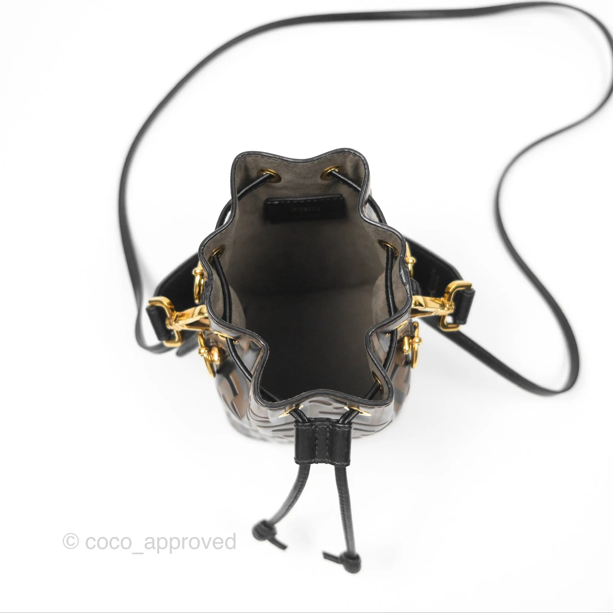 Fendi Mini Mon Tresor Bucket Bag FF Motif Brown