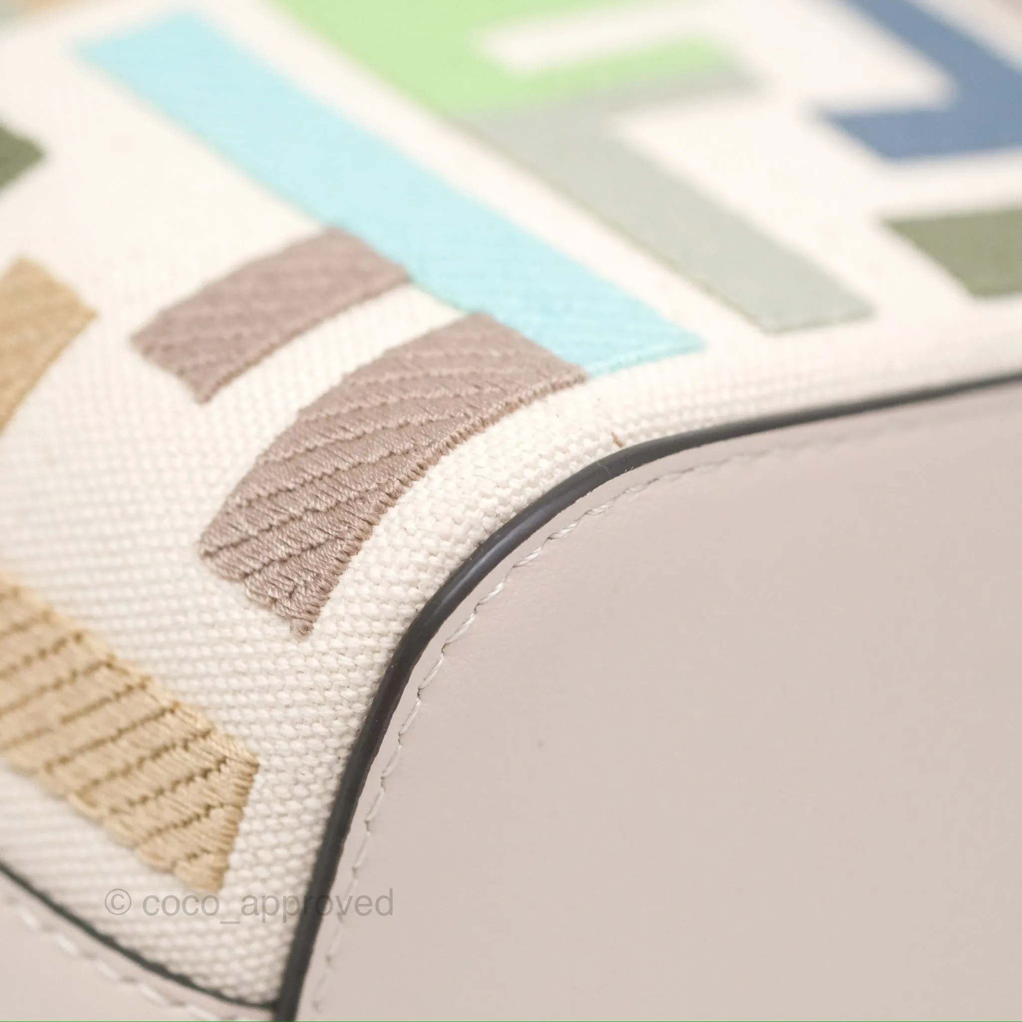 Fendi Mini Mon Tresor Bucket Bag In FF Canvas Grezzo Multicolor Latte Gold Hardware
