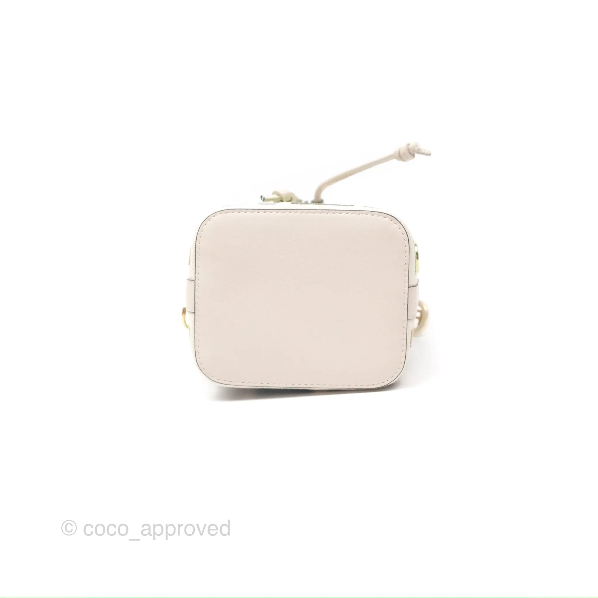Fendi Mini Mon Tresor Bucket Bag In FF Canvas Grezzo Multicolor Latte Gold Hardware