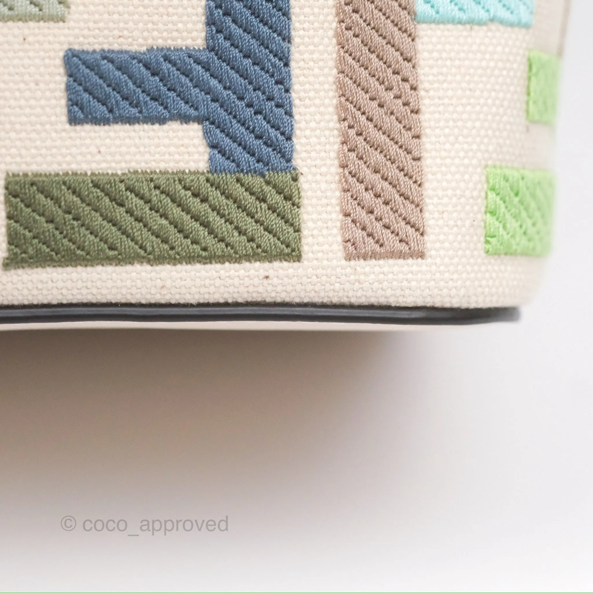 Fendi Mini Mon Tresor Bucket Bag In FF Canvas Grezzo Multicolor Latte Gold Hardware