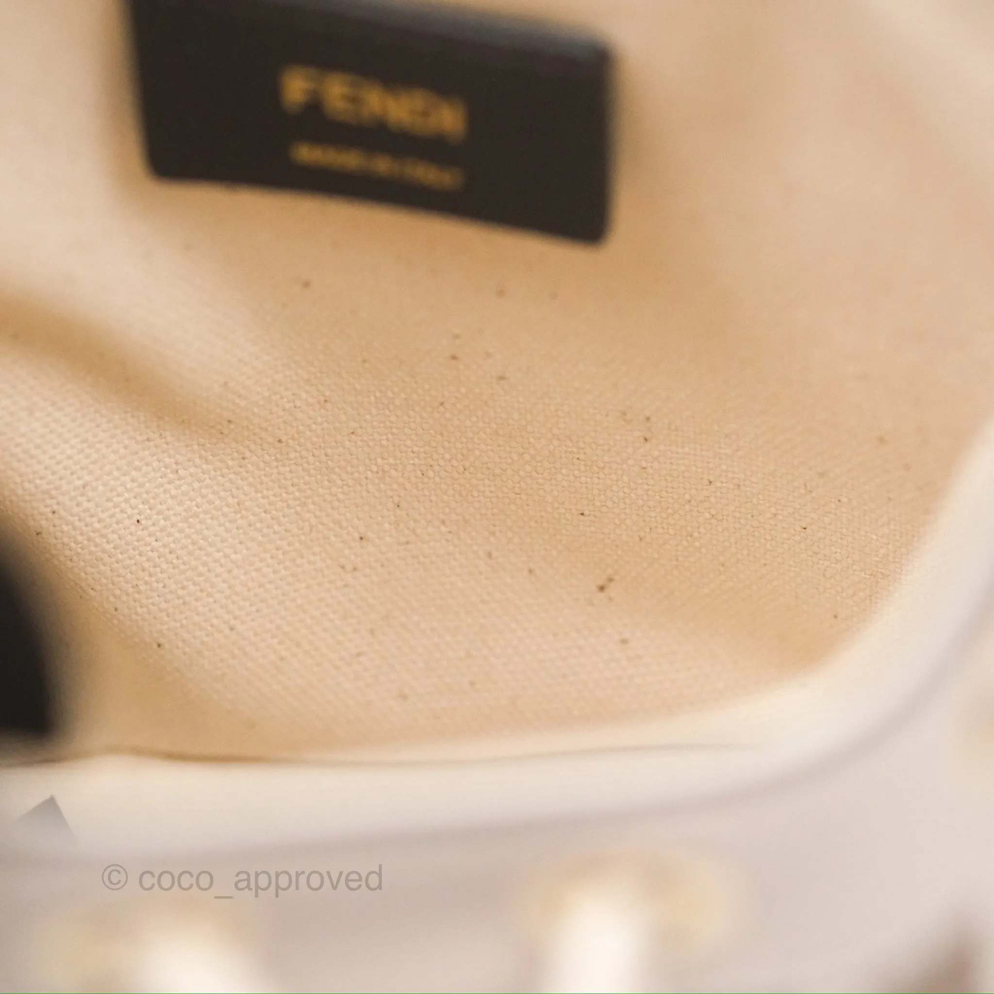 Fendi Mini Mon Tresor Bucket Bag In FF Canvas Grezzo Multicolor Latte Gold Hardware