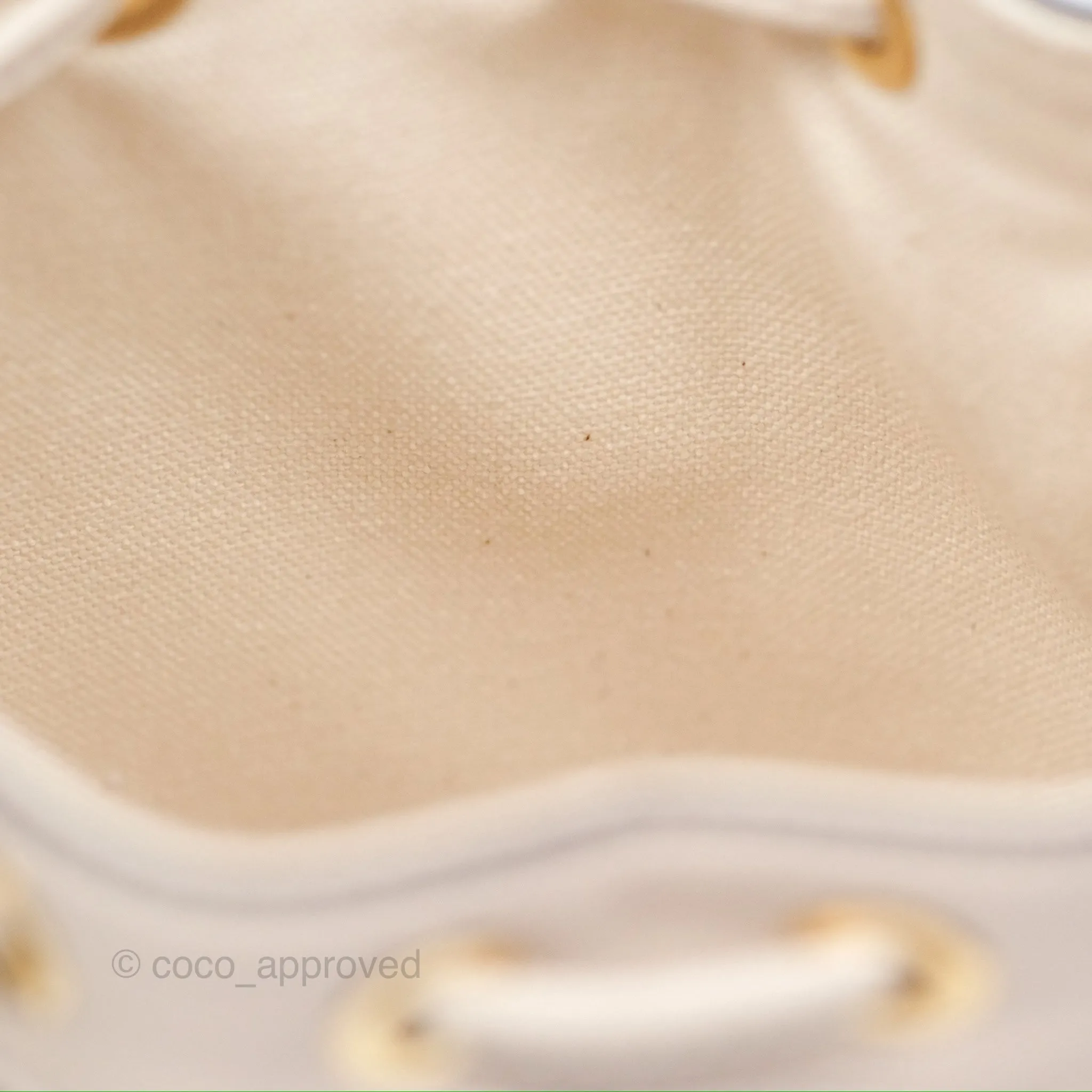 Fendi Mini Mon Tresor Bucket Bag In FF Canvas Grezzo Multicolor Latte Gold Hardware
