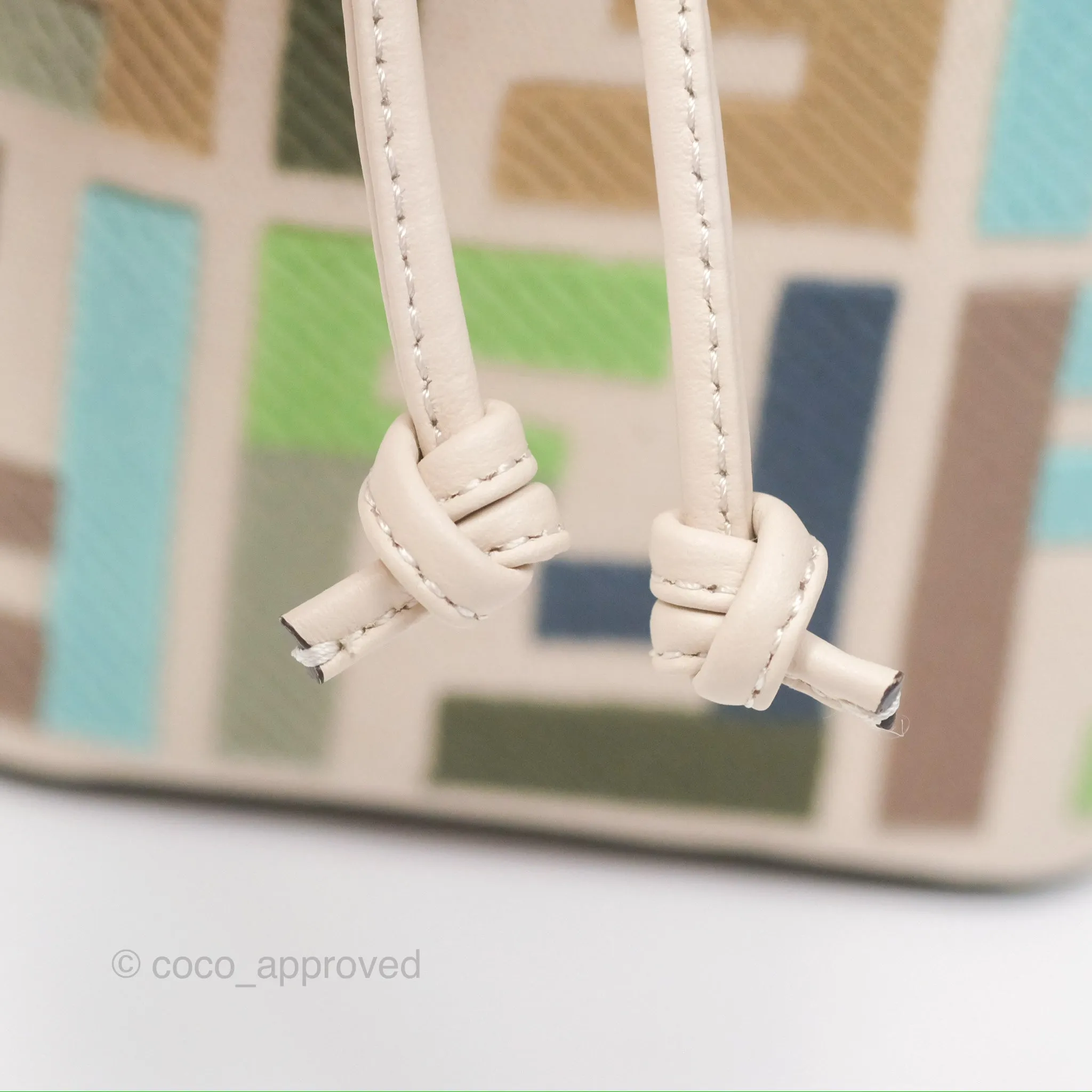 Fendi Mini Mon Tresor Bucket Bag In FF Canvas Grezzo Multicolor Latte Gold Hardware