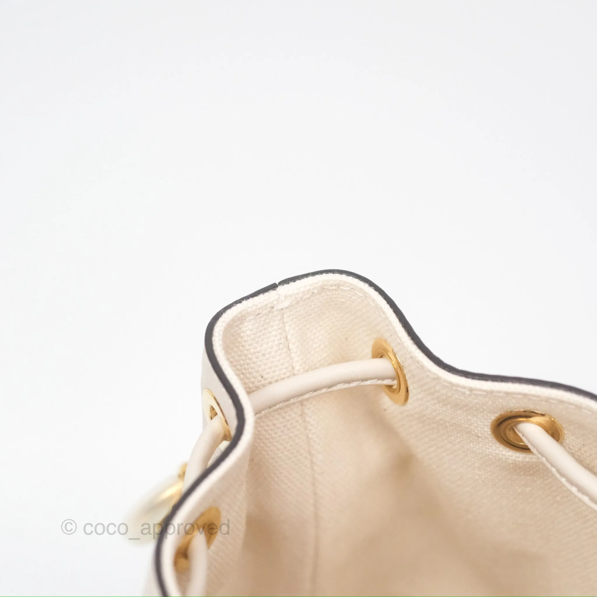 Fendi Mini Mon Tresor Bucket Bag In FF Canvas Grezzo Multicolor Latte Gold Hardware