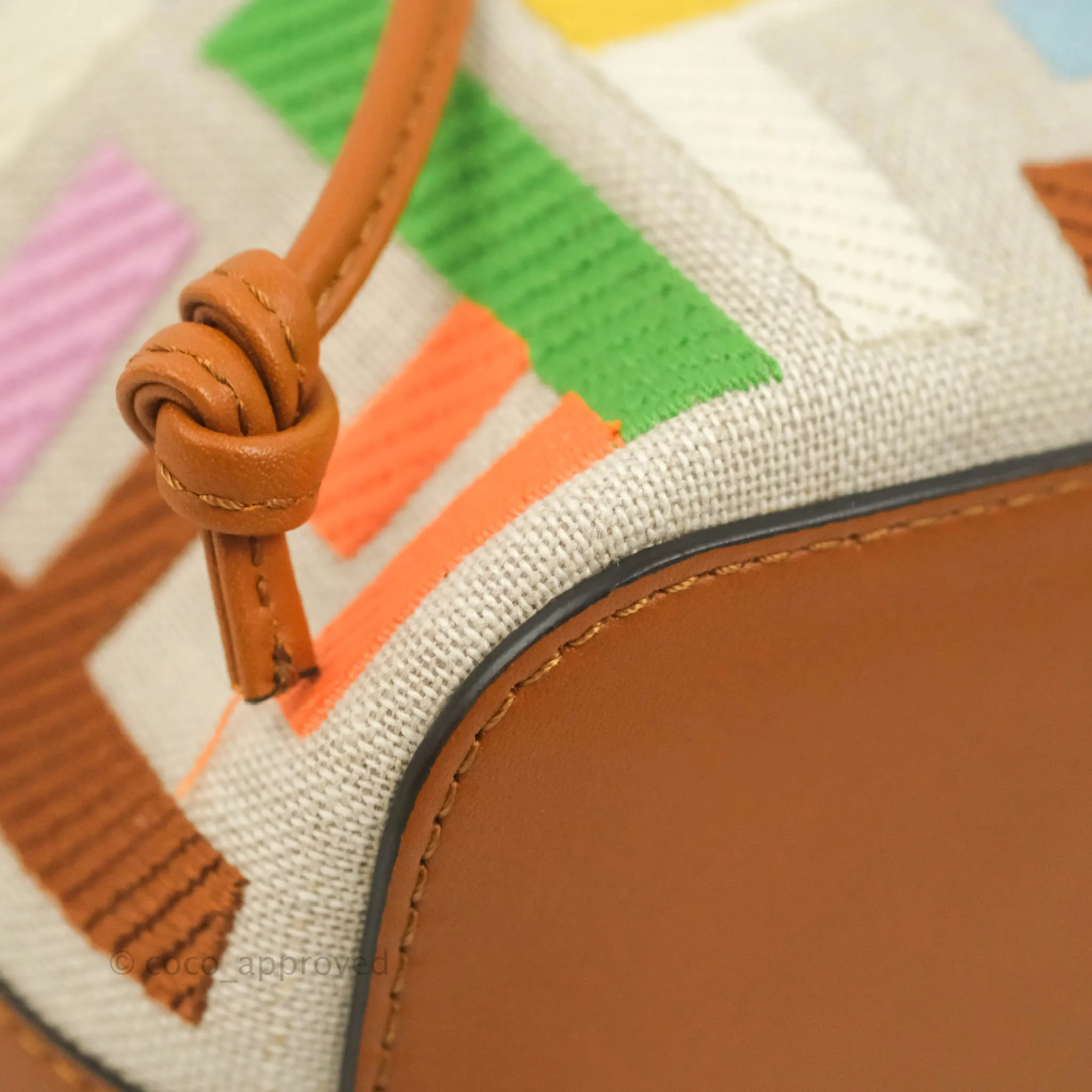 Fendi Mini Mon Tresor Bucket Bag In FF Motif Canvas Multicolor Gold Hardware