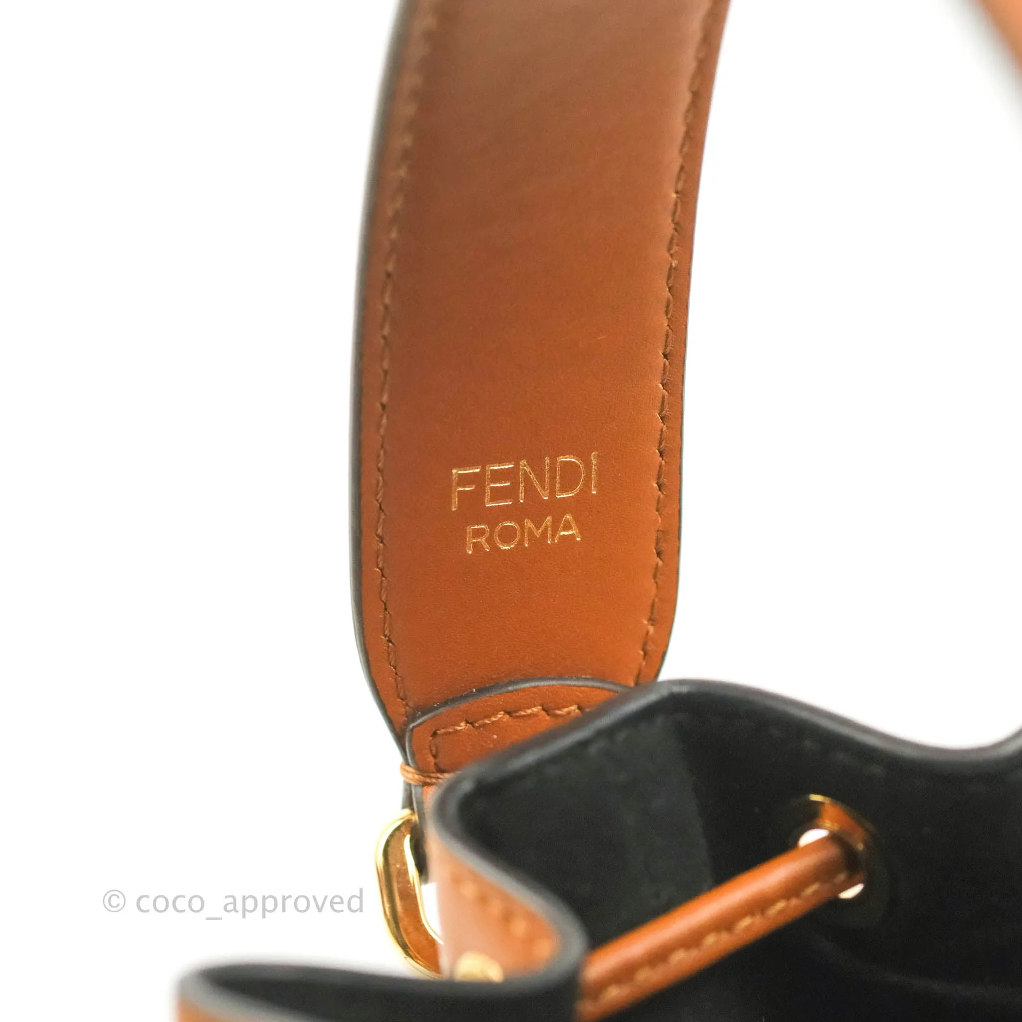 Fendi Mini Mon Tresor Bucket Bag In FF Motif Canvas Multicolor Gold Hardware