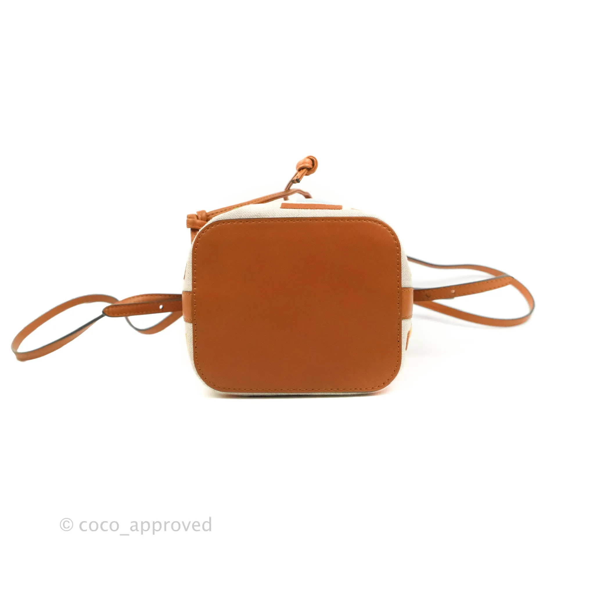 Fendi Mini Mon Tresor Bucket Bag In FF Motif Canvas Multicolor Gold Hardware