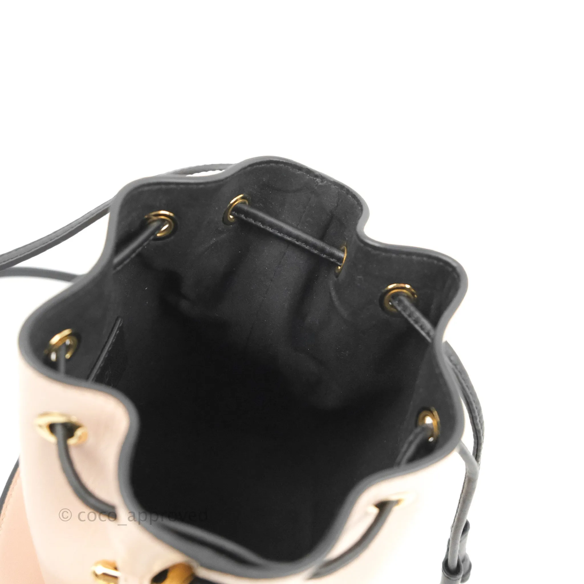 Fendi Mini Mon Tresor Bucket Bag Pink/Black Calfskin