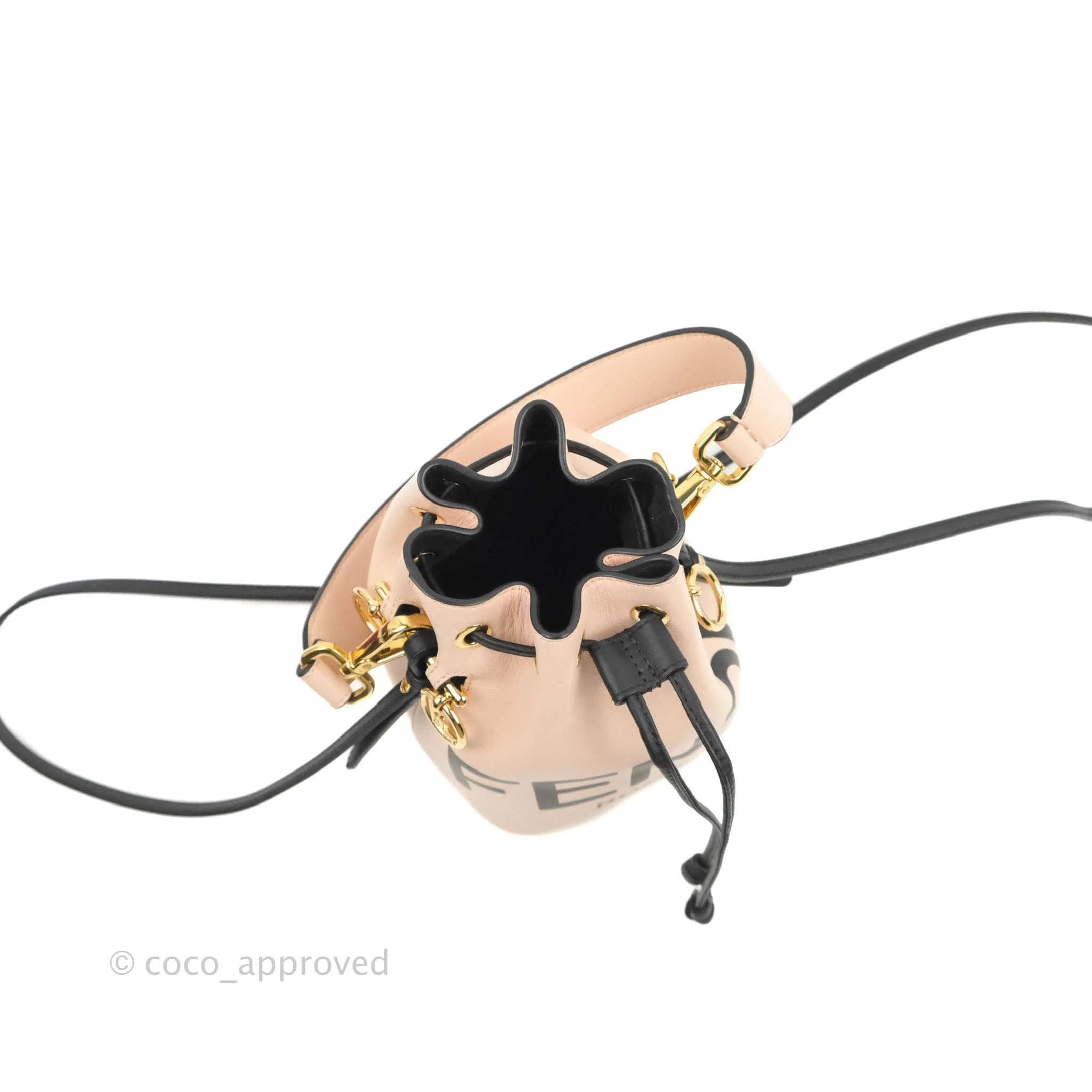 Fendi Mini Mon Tresor Bucket Bag Pink/Black Calfskin
